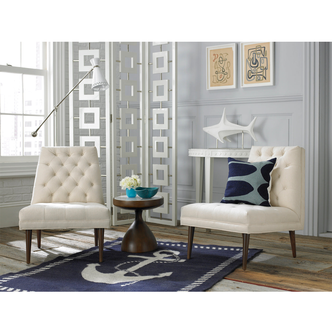 menagerie shark sculpture buenos aires accent table - styled view