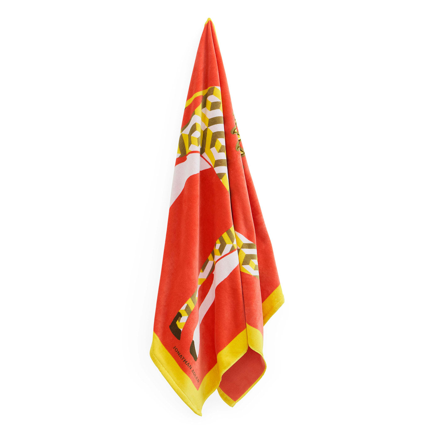 Giraffe Beach Towel - hanging view