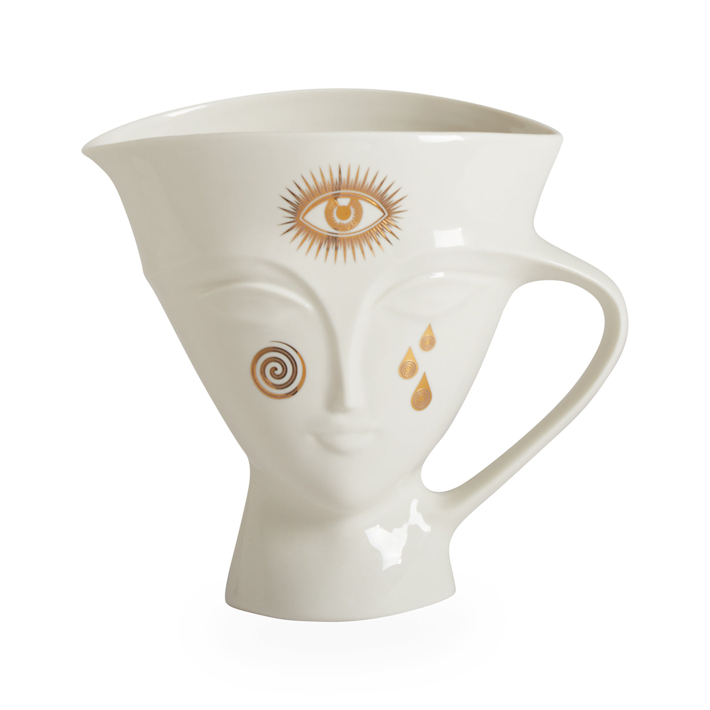 gilded giuliette pitcher porcelain white gold - view 1
