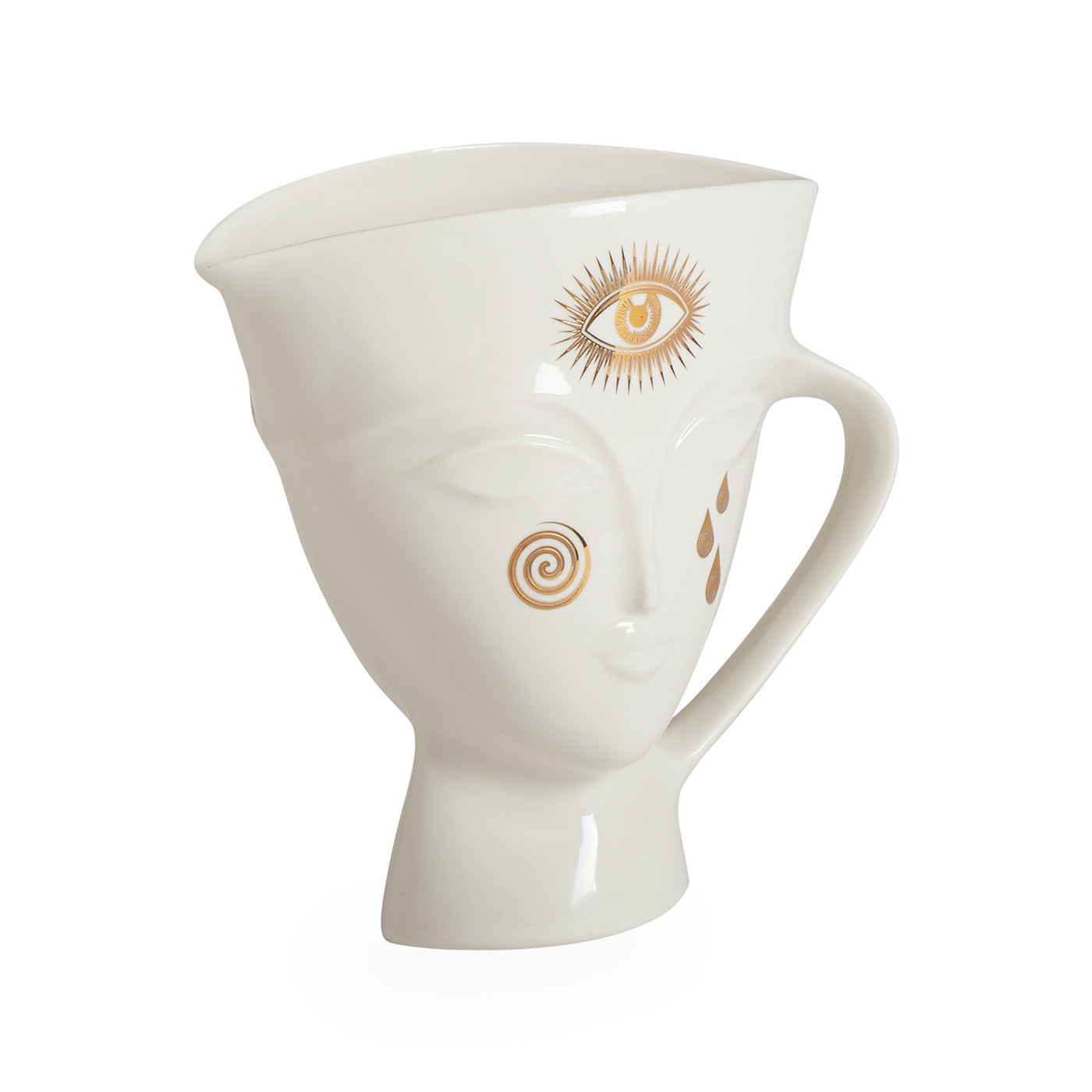 gilded giuliette pitcher porcelain white gold - view 3