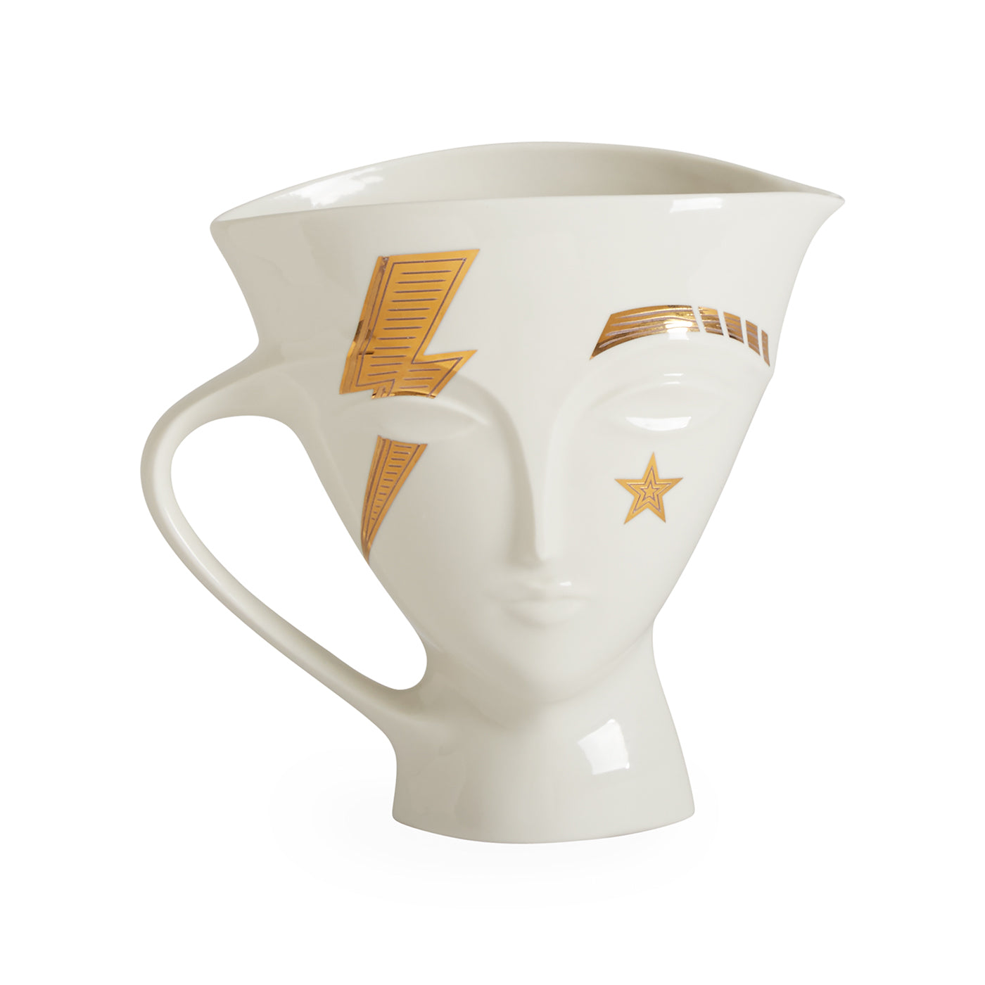 gilded giuliette pitcher porcelain white gold - view 4