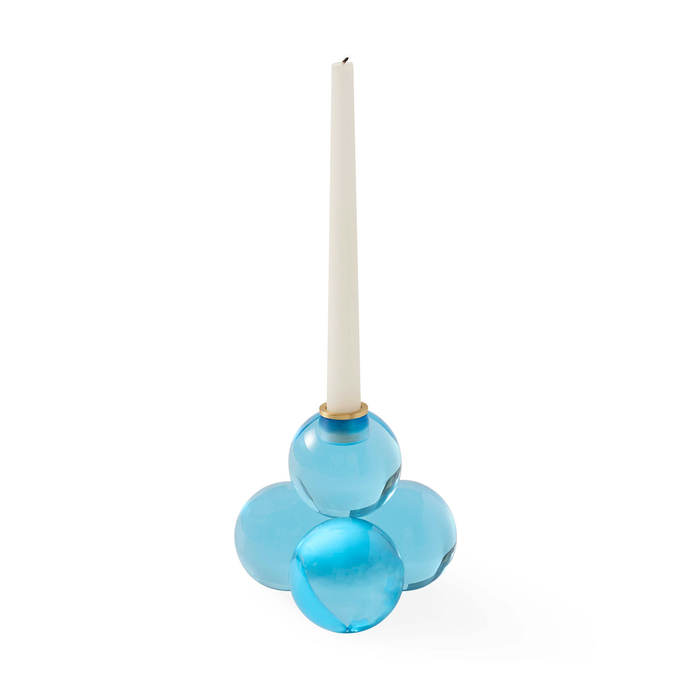 Globo Candle Holder in Acrylic with Brass Accents | Jonathan Adler