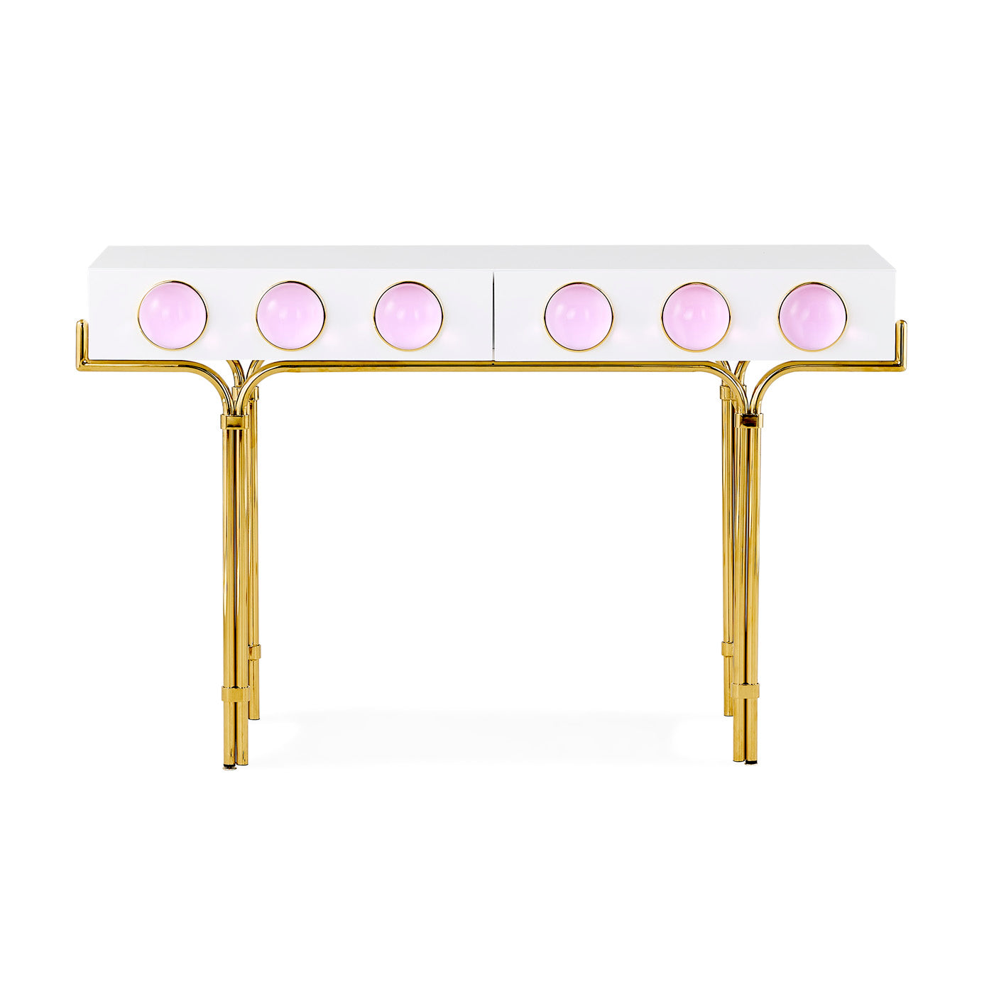 limited edition globo console acrylic pink - front view