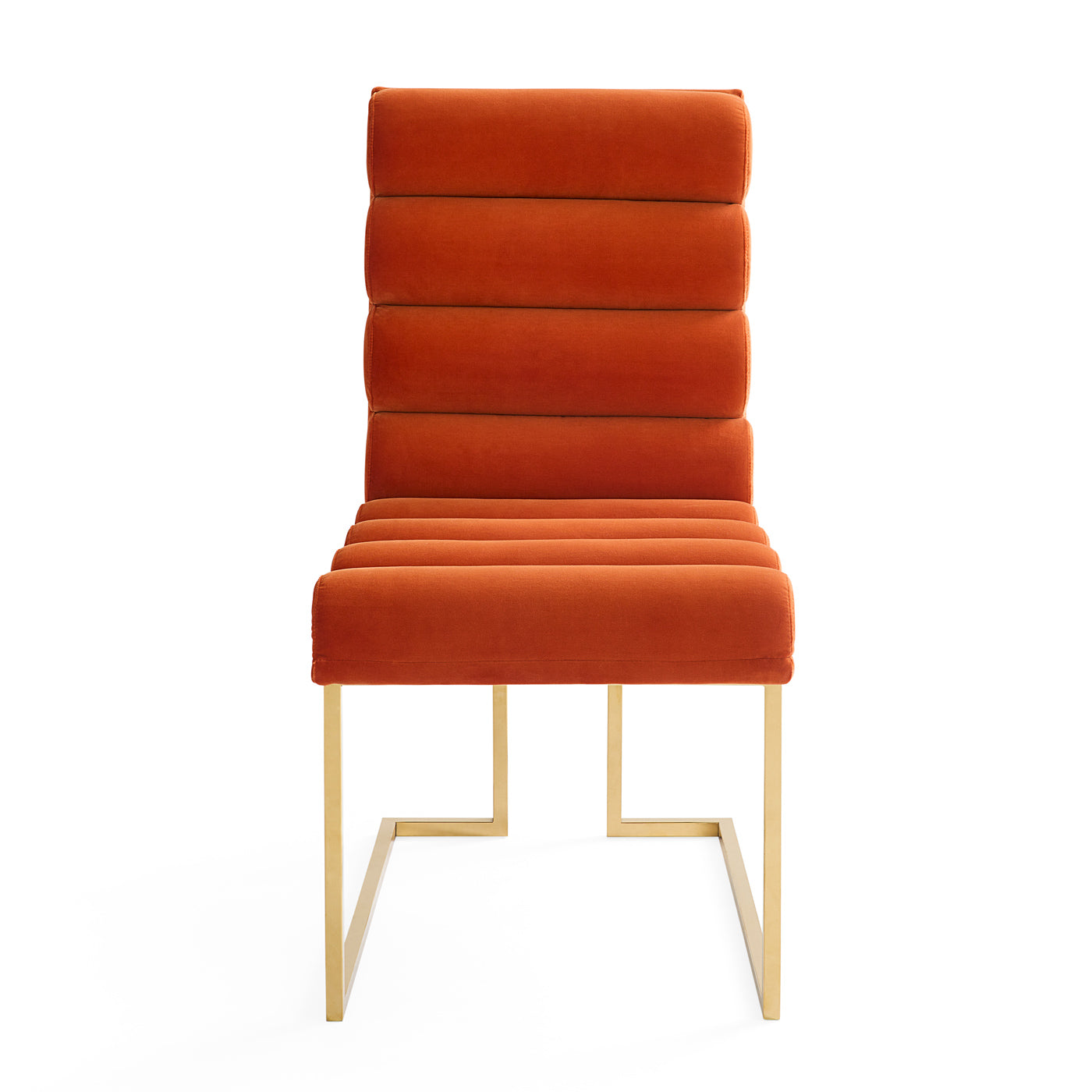 Channeled Goldfinger Dining Chair in persimmon - front view