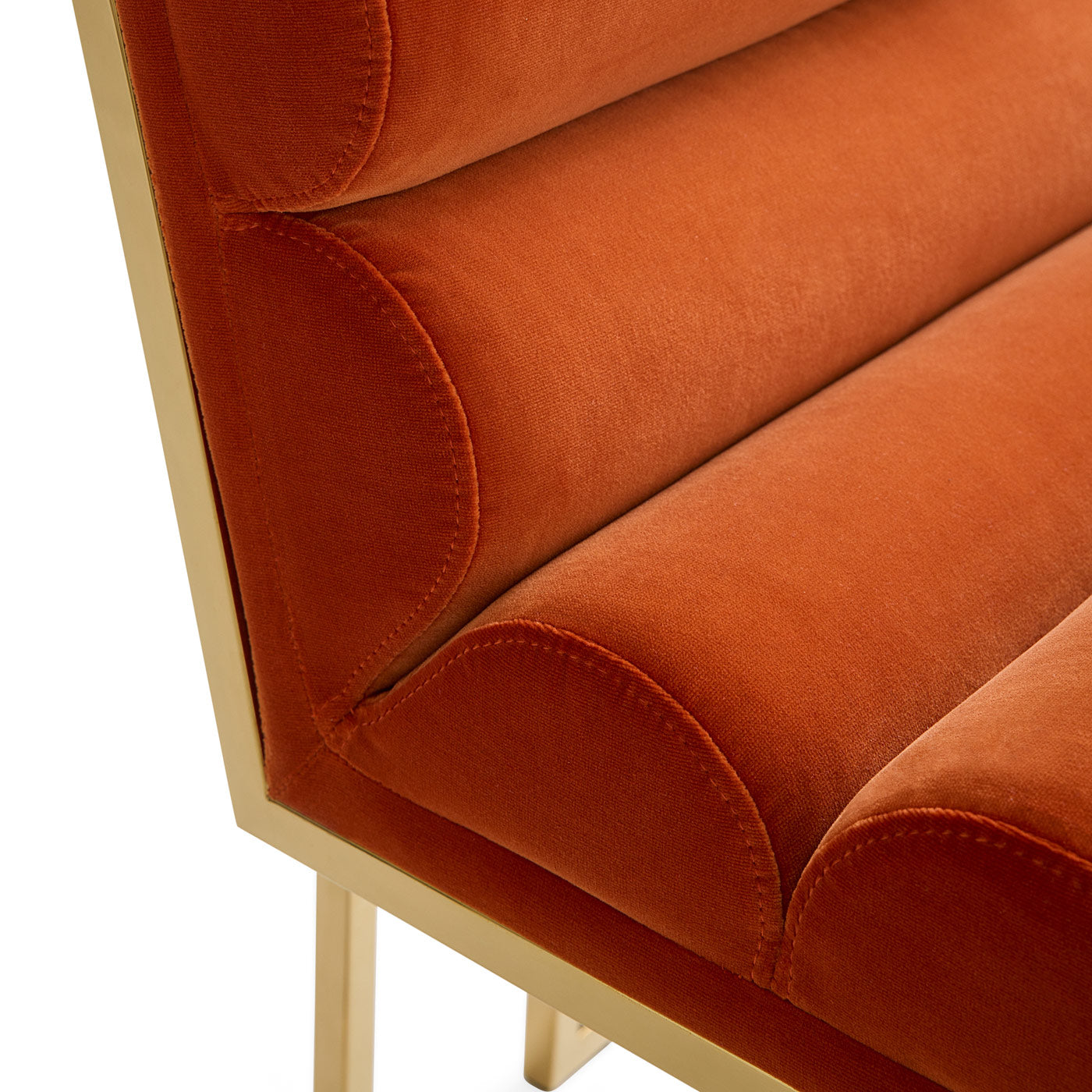 Channeled Goldfinger Dining Chair in persimmon - details view