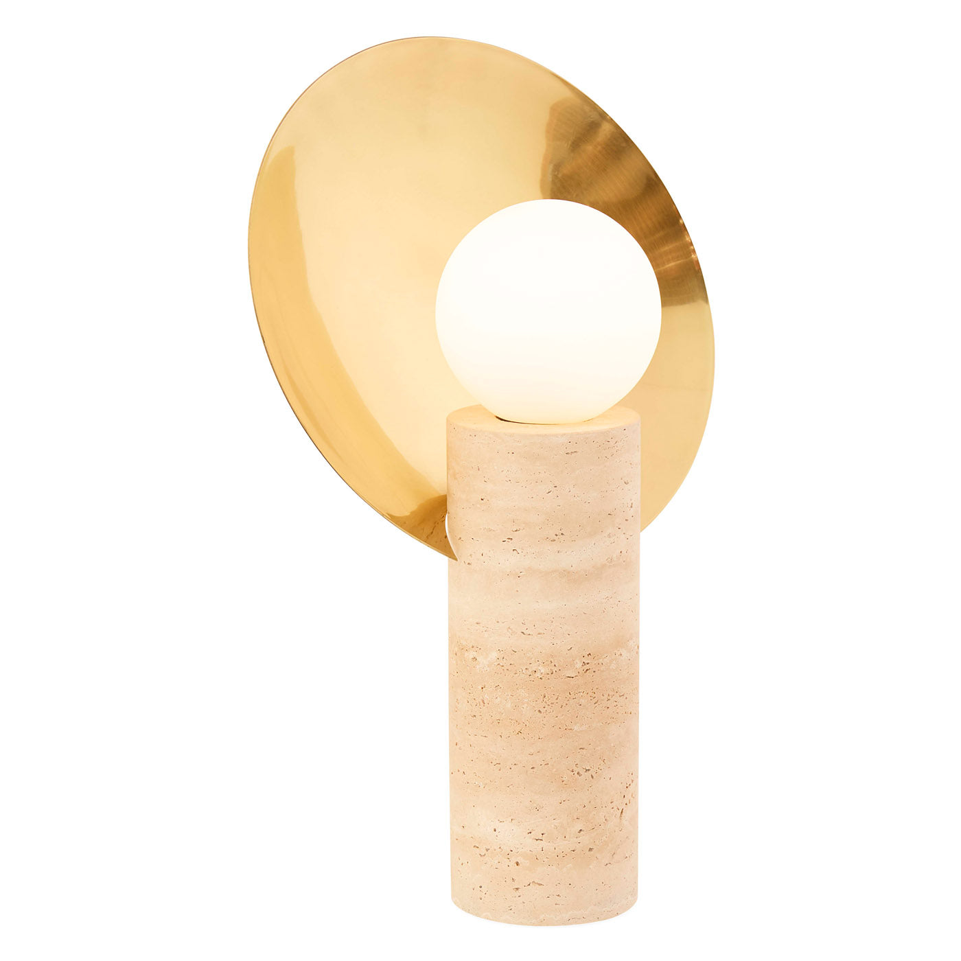 Halo Travertine Table Lamp - angle view