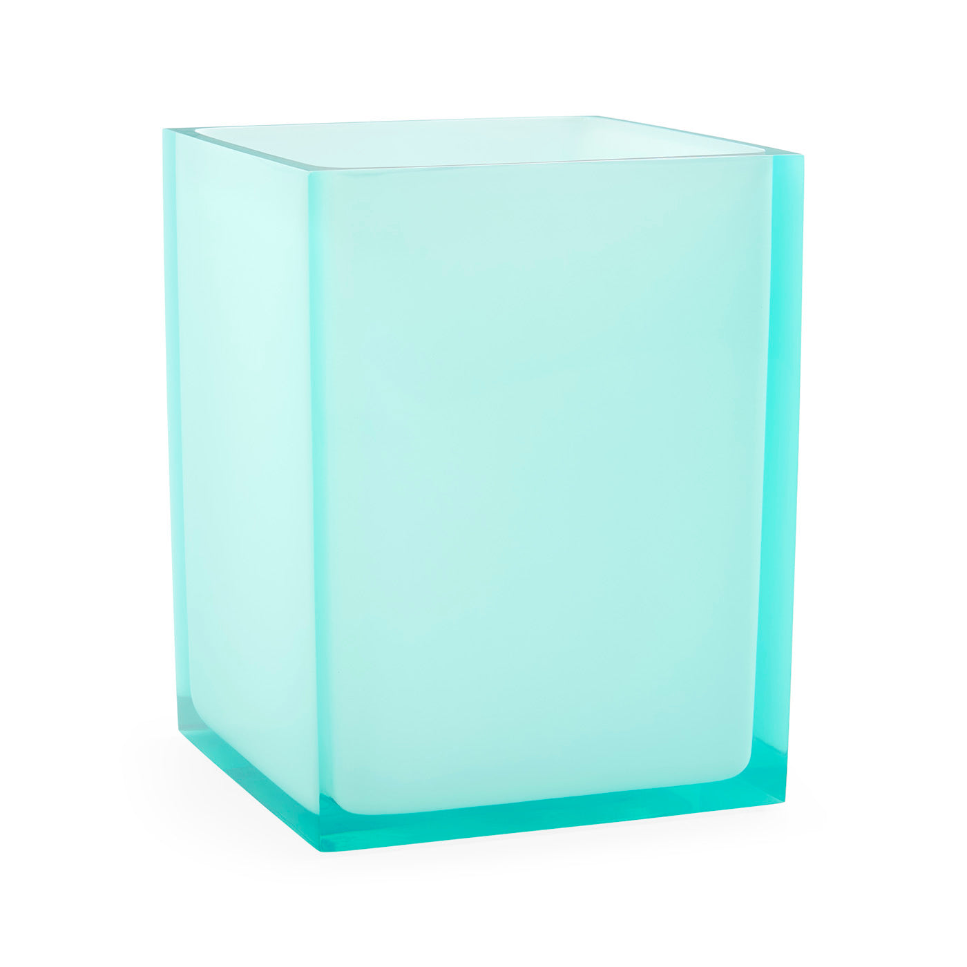 hollywood wastebasket celadon acrylic - angle view