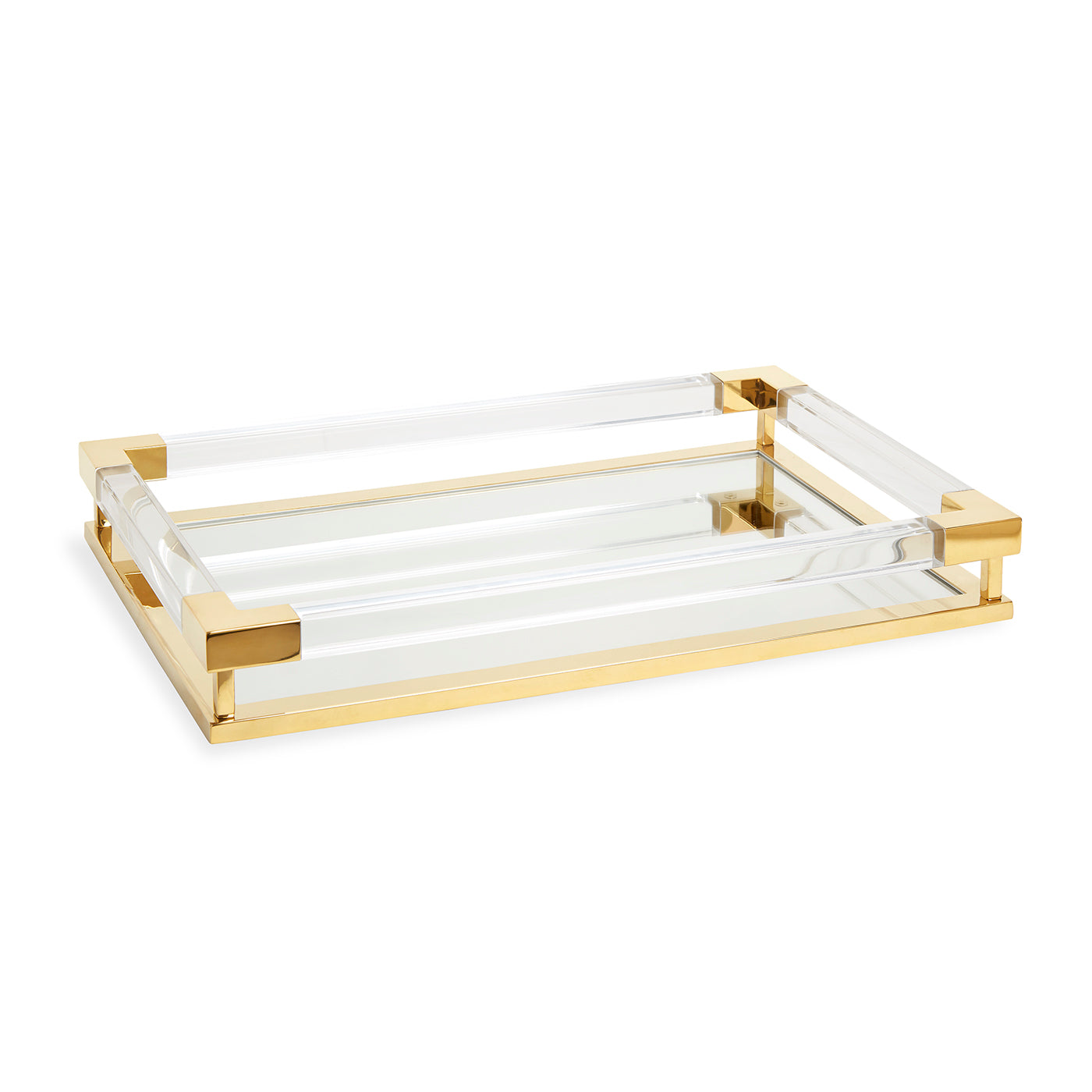 jacques tray clear acrylic brass - angle view