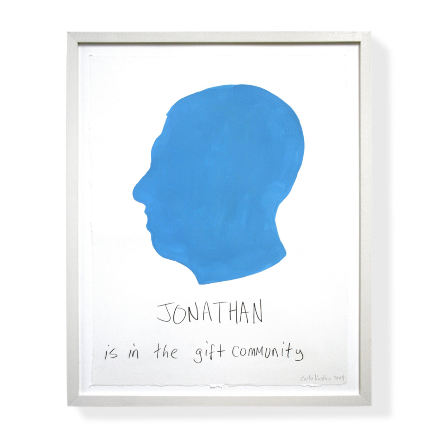 carter kustera custom silhouette and text portrait 19x15 blue jonathan - front view