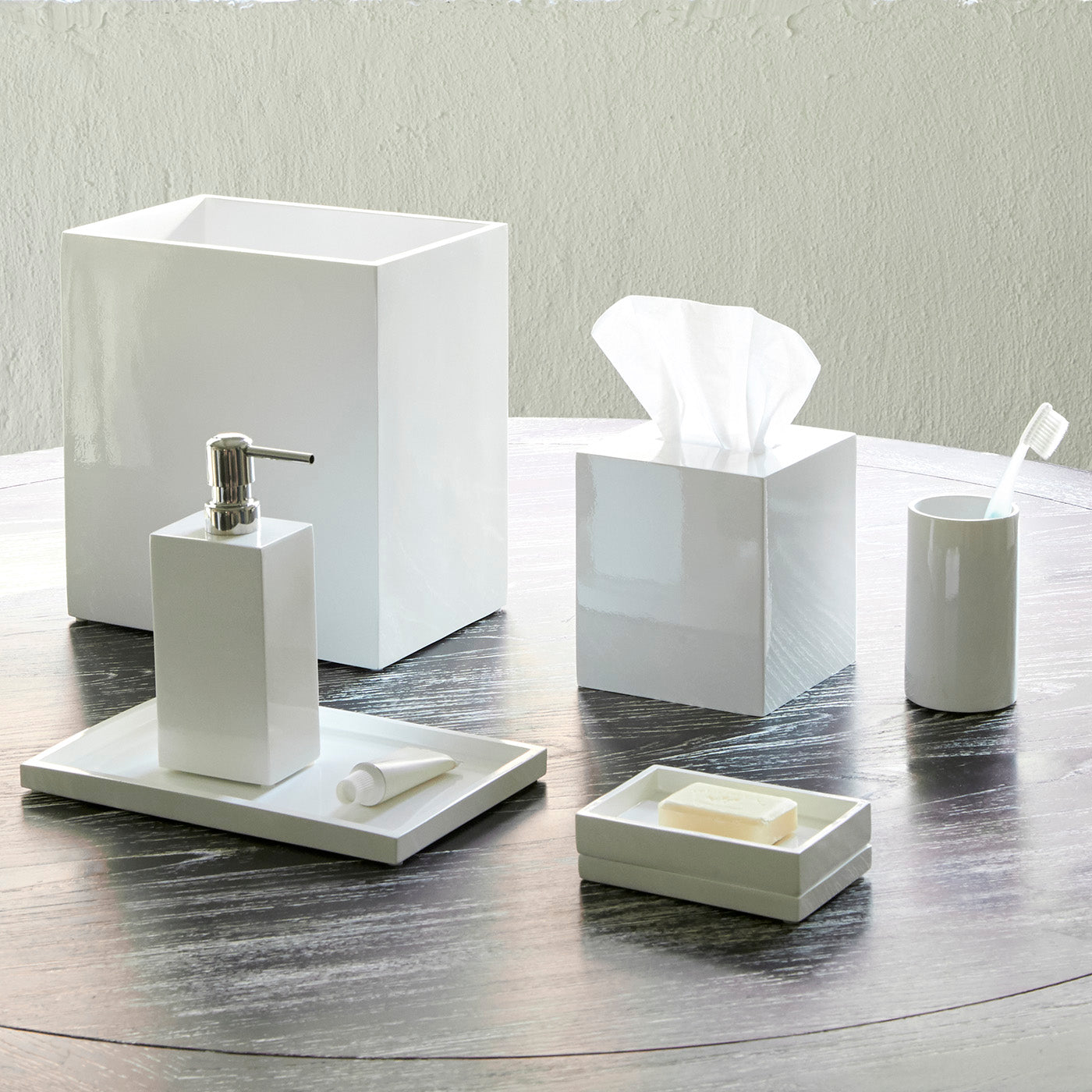 white lacquer bath bundle - styled view 3