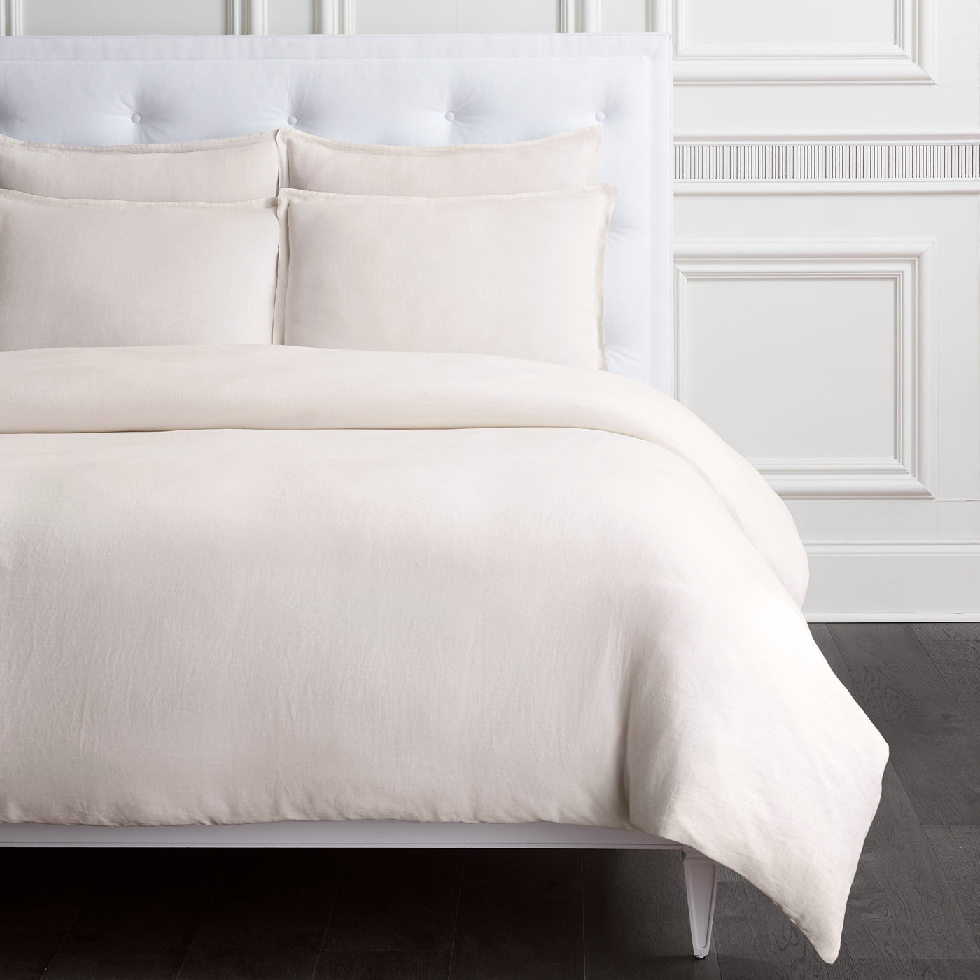 linen duvet set ivory - folded view