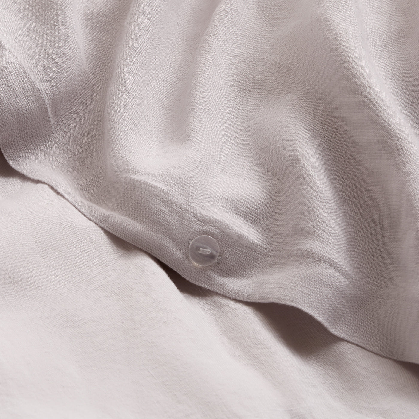 getaway linen duvet set pale grey - detail view