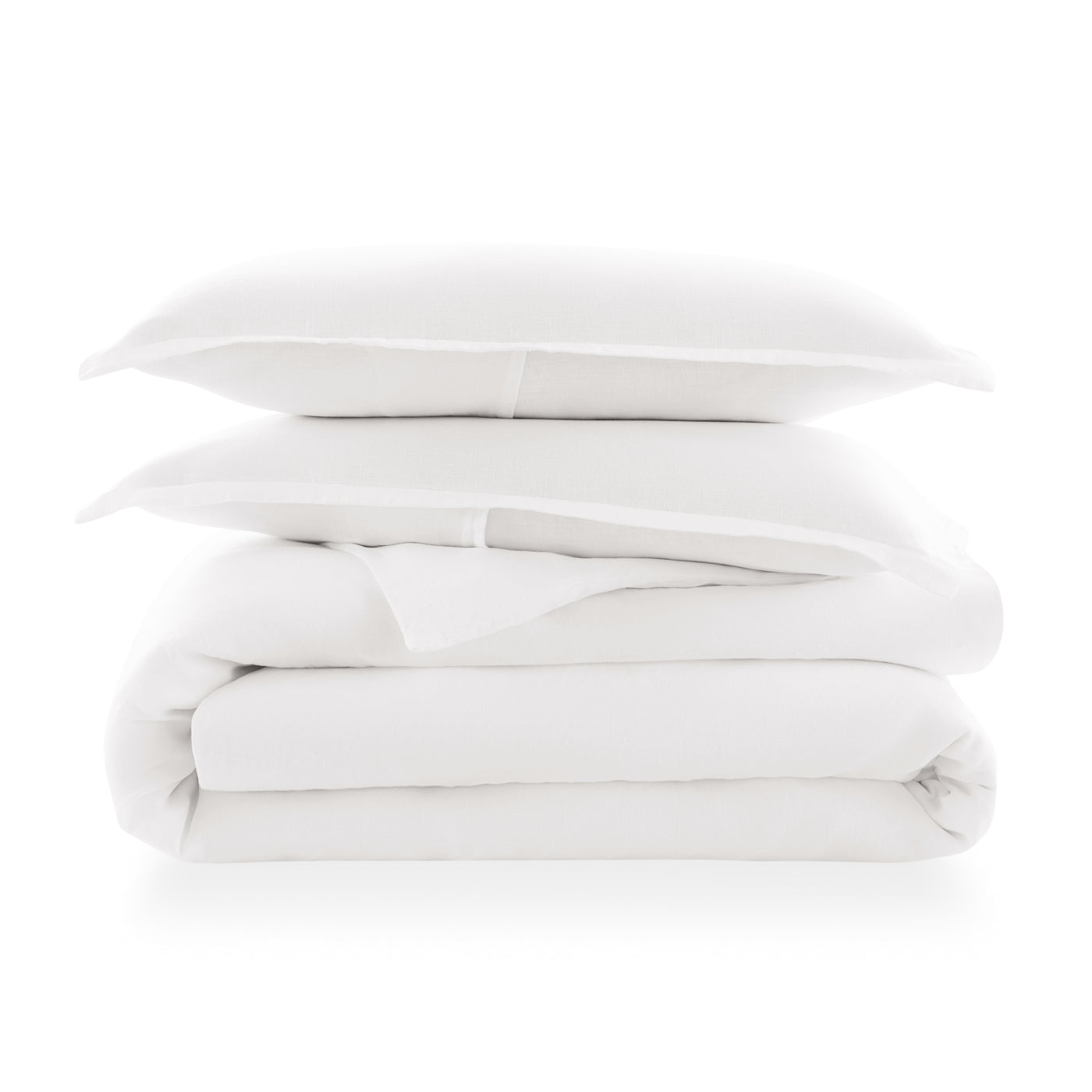 getaway linen duvet set white - folded view