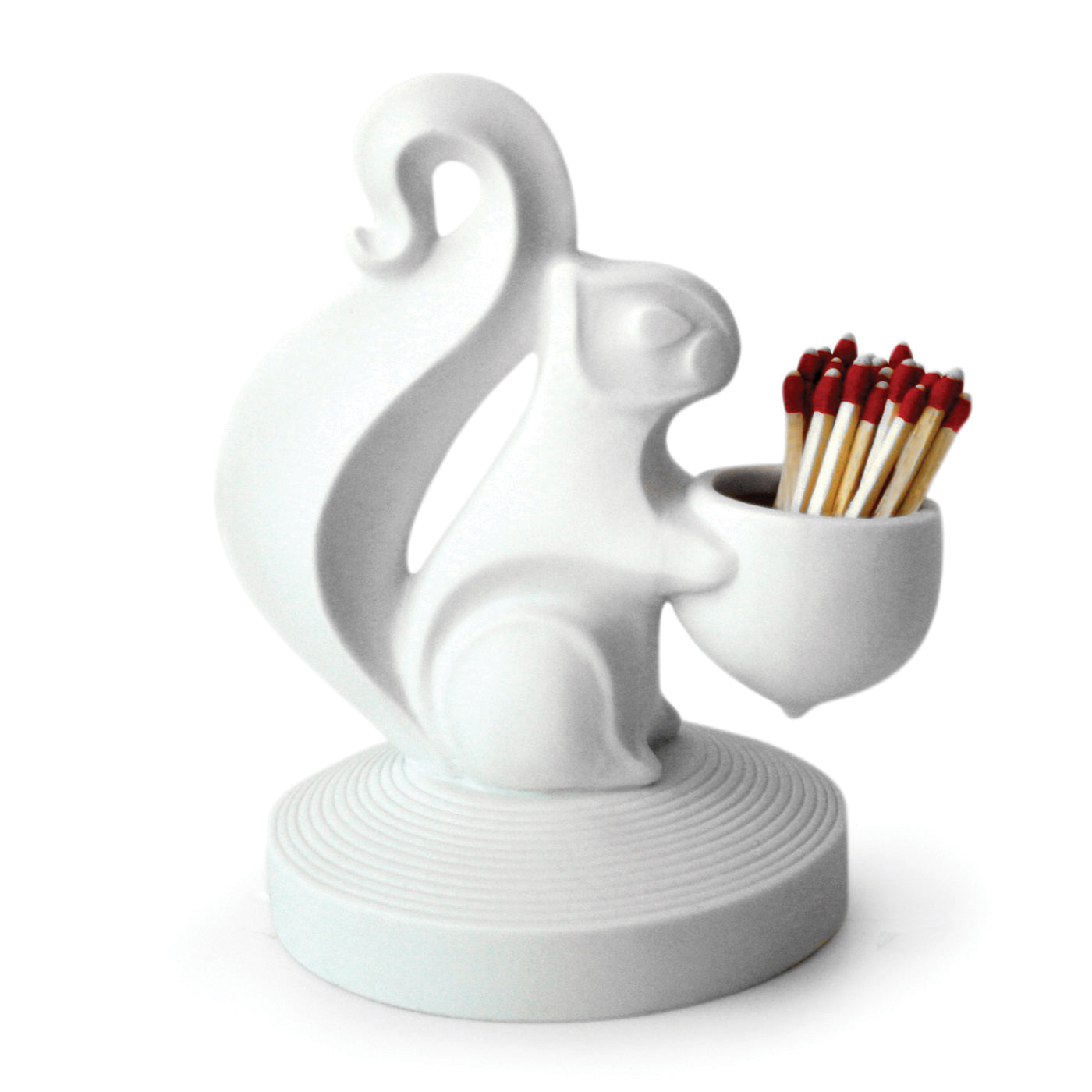 squirrel match strike porcelain white - side view