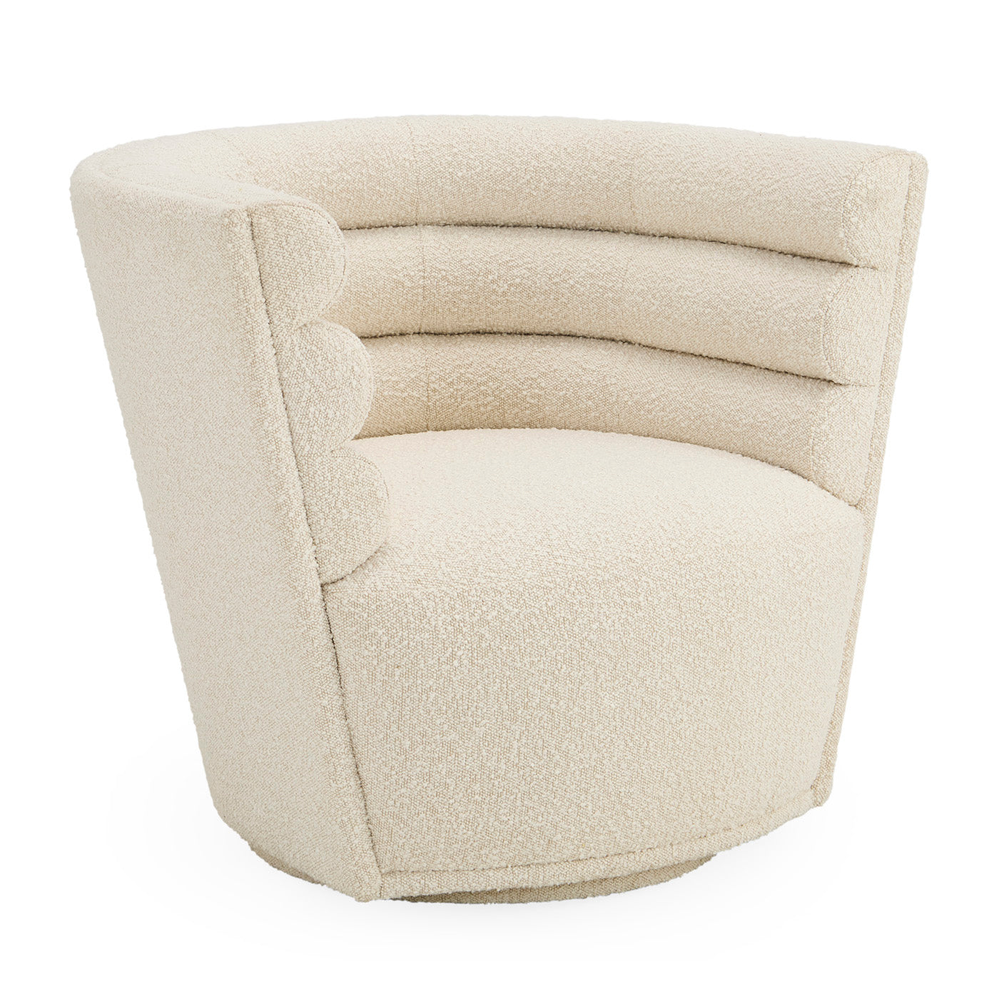 maxime swivel club chair olympus oatmeal boucle - angle view