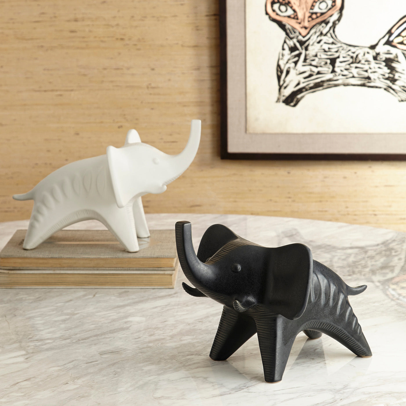 menagerie elephant black and white - styled view