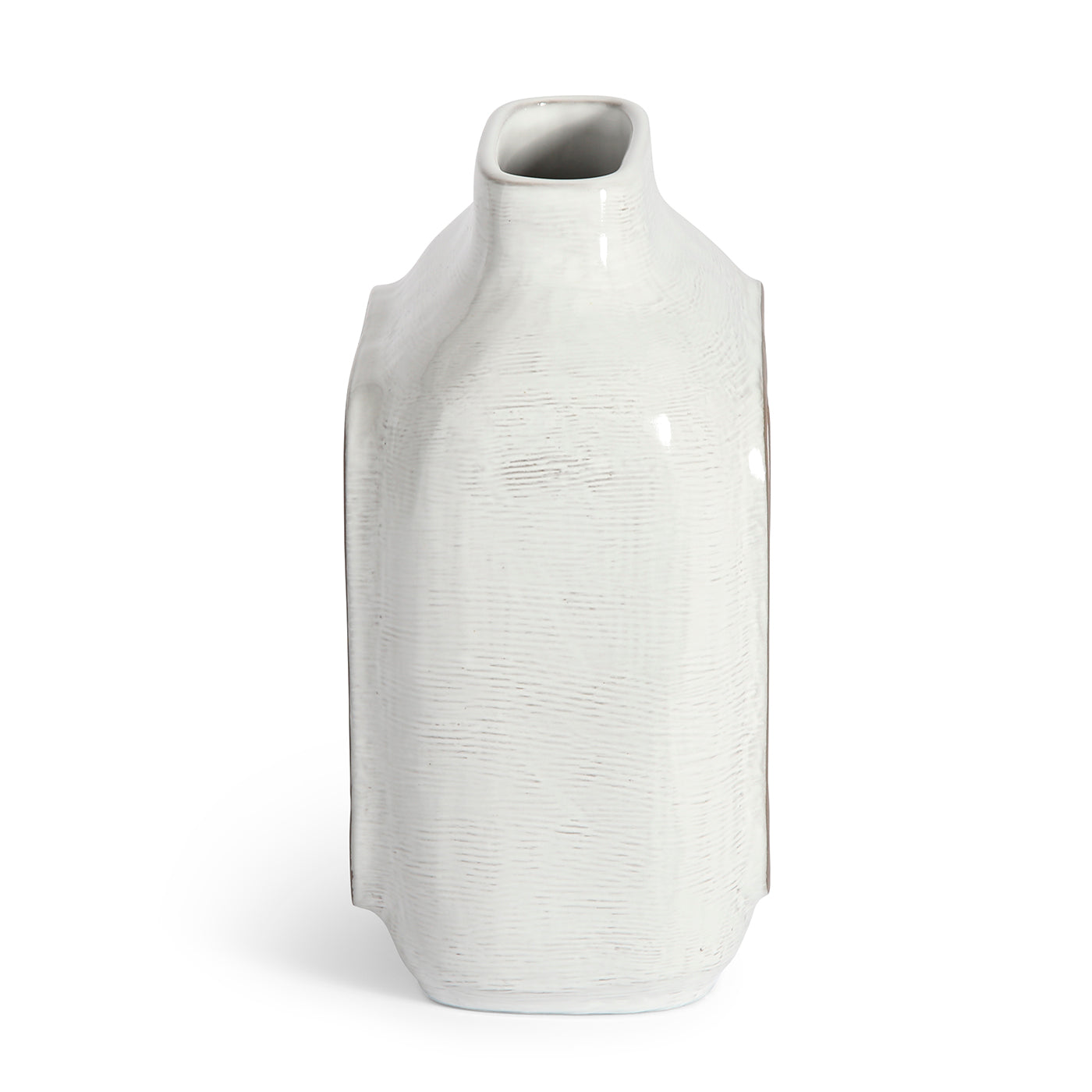 glass menagerie owl vase stoneware colored glass - back view