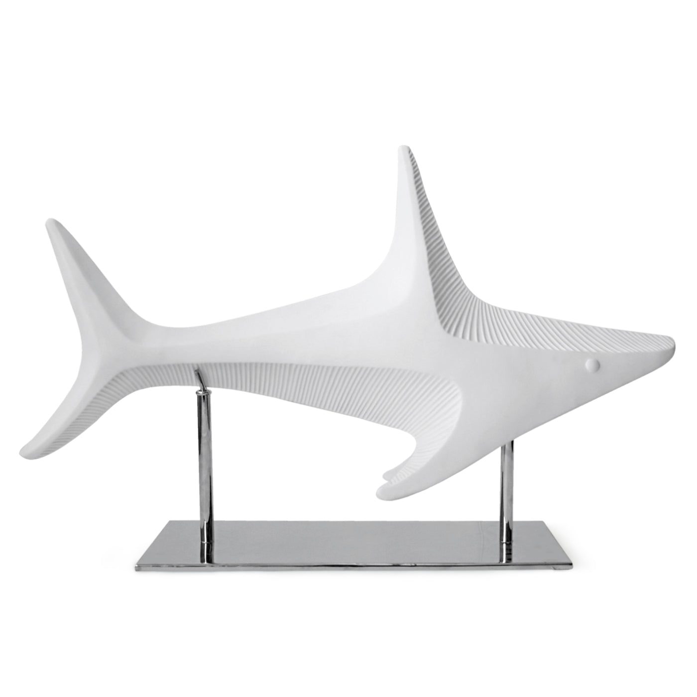 menagerie shark sculpture porcelain white - front view