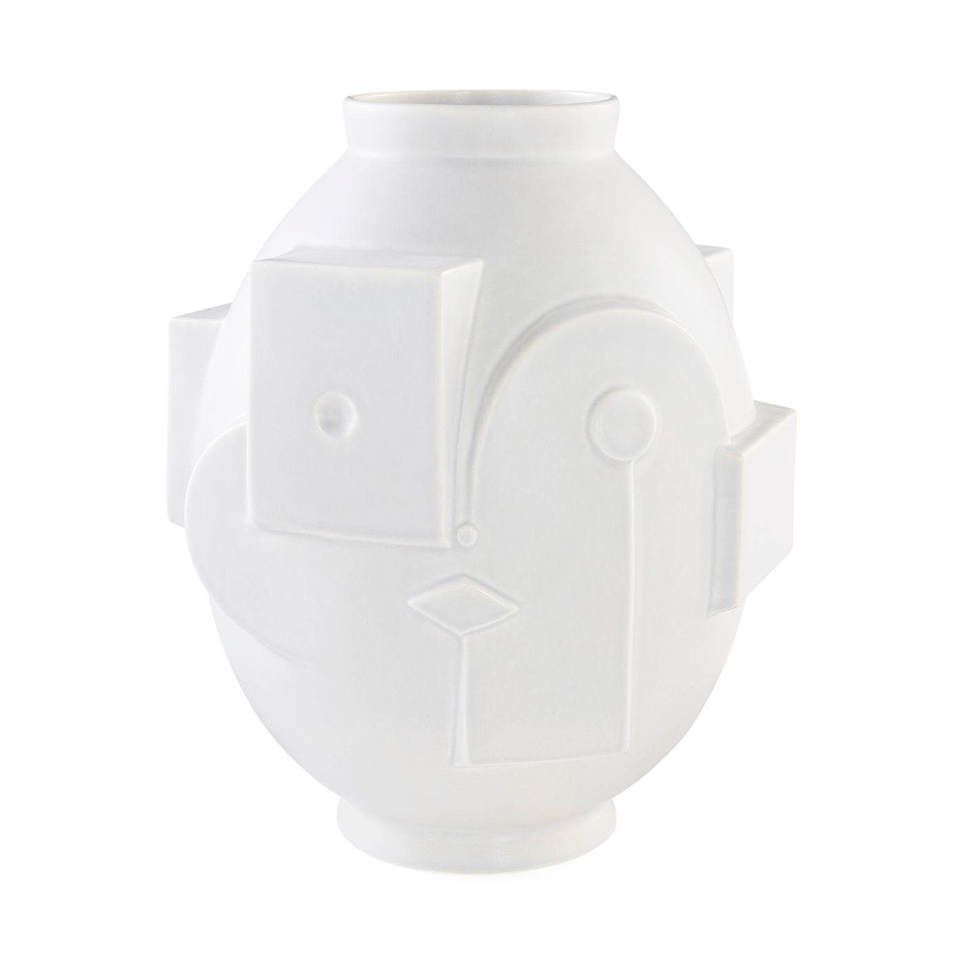 extra large metropolis vase porcelain grey - front view