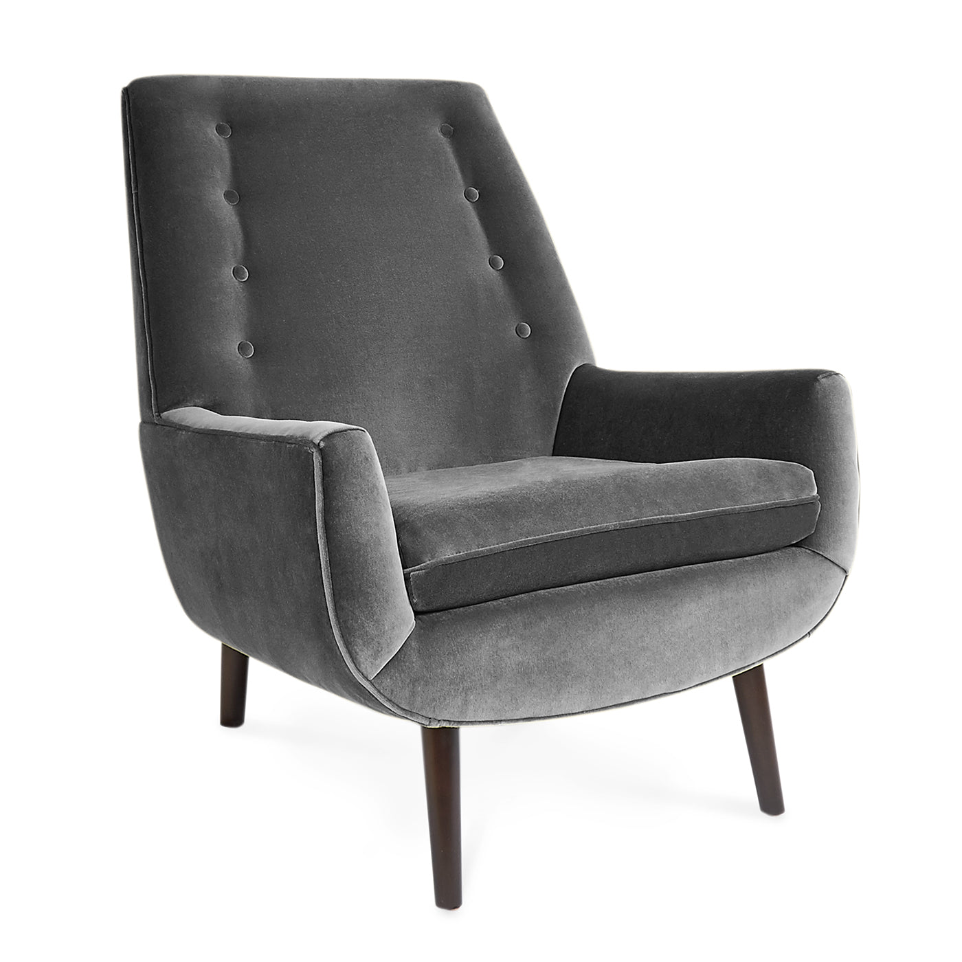 mr. godfrey chair venice lichen velvet wenge wood legs - angle view