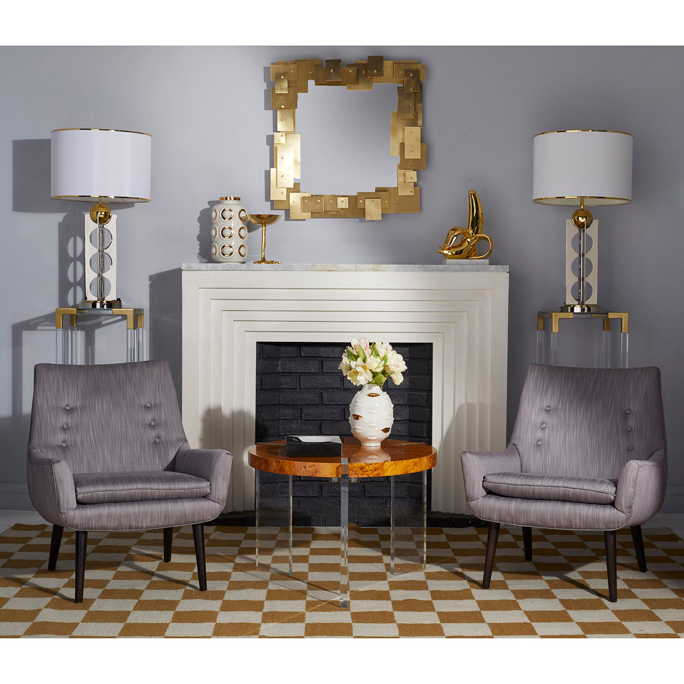 mrs godfrey chairs biarritz amethyst bond occasional table living room - styled view