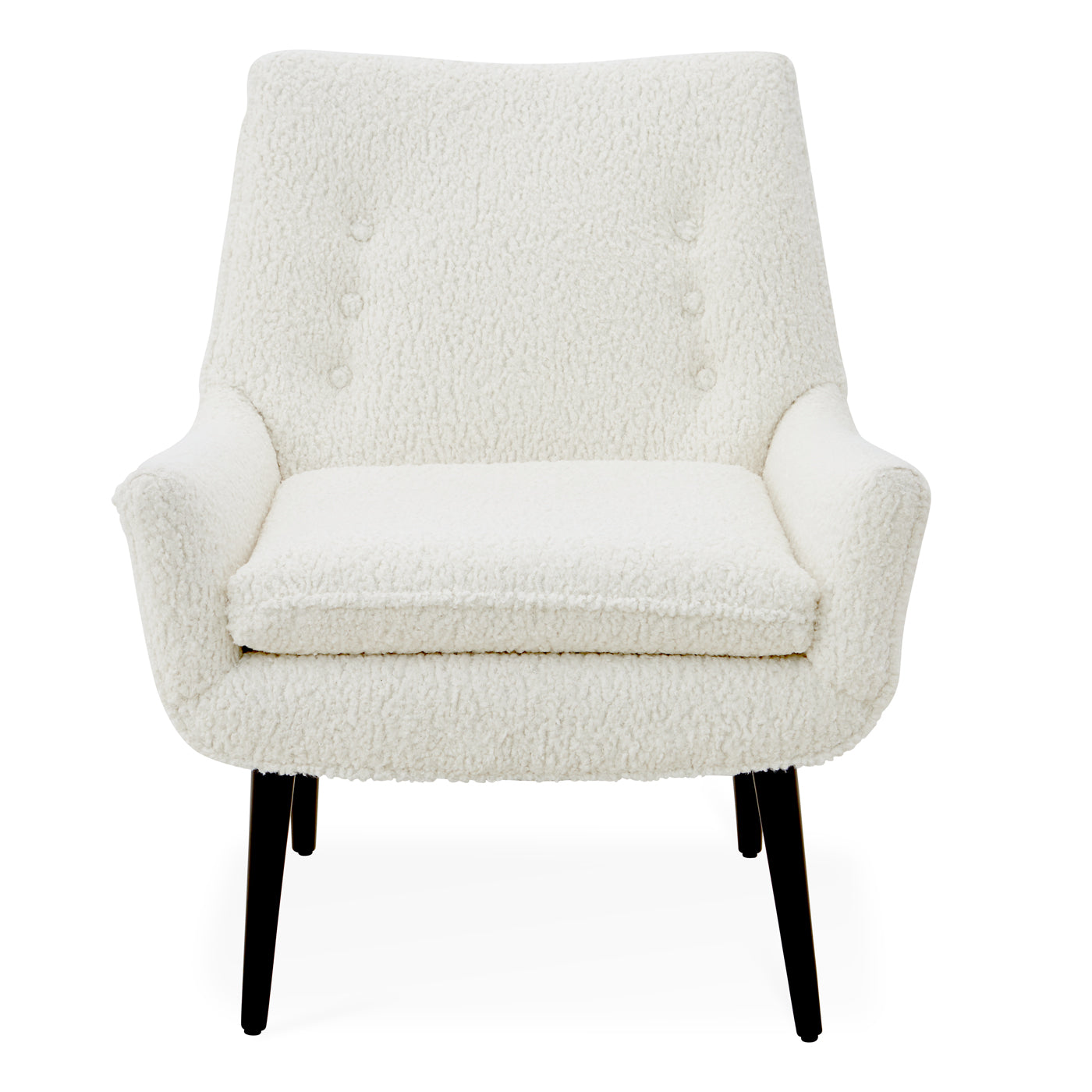 mrs. godfrey chair pecore natural boucle legs wenge wood - front view