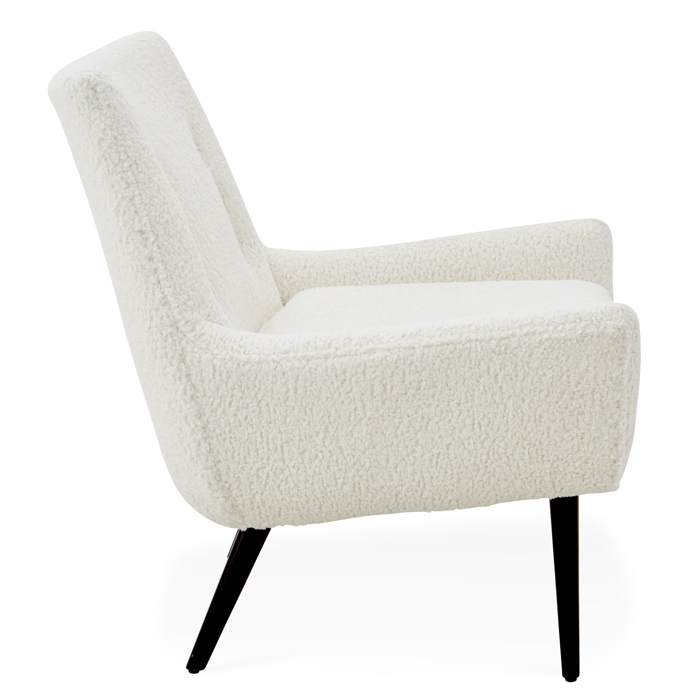 mrs. godfrey chair pecore natural boucle legs wenge wood - side view