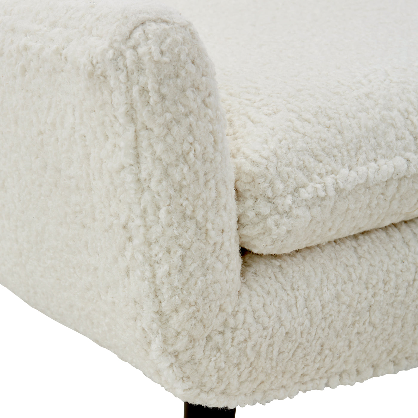 mrs. godfrey chair pecore natural boucle legs wenge wood - detail view