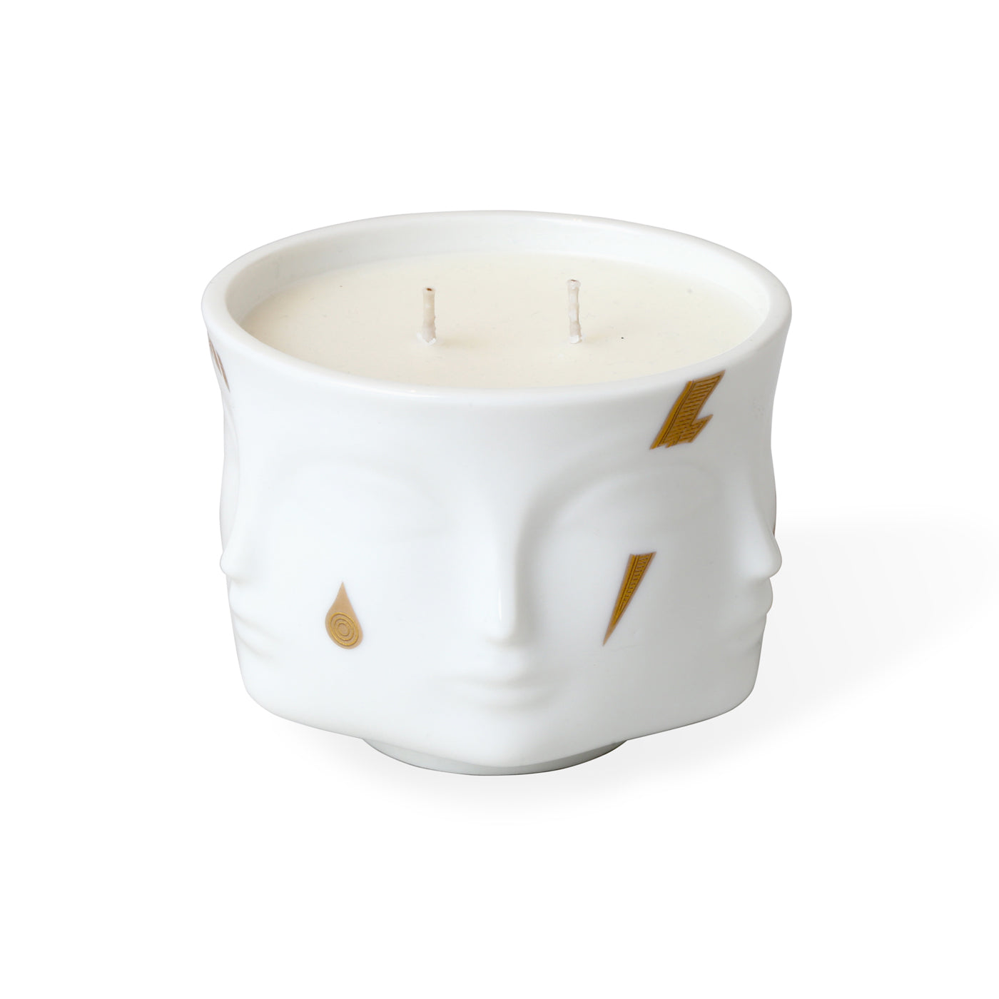 gilded muse candle porcelain white accents gold - view 1