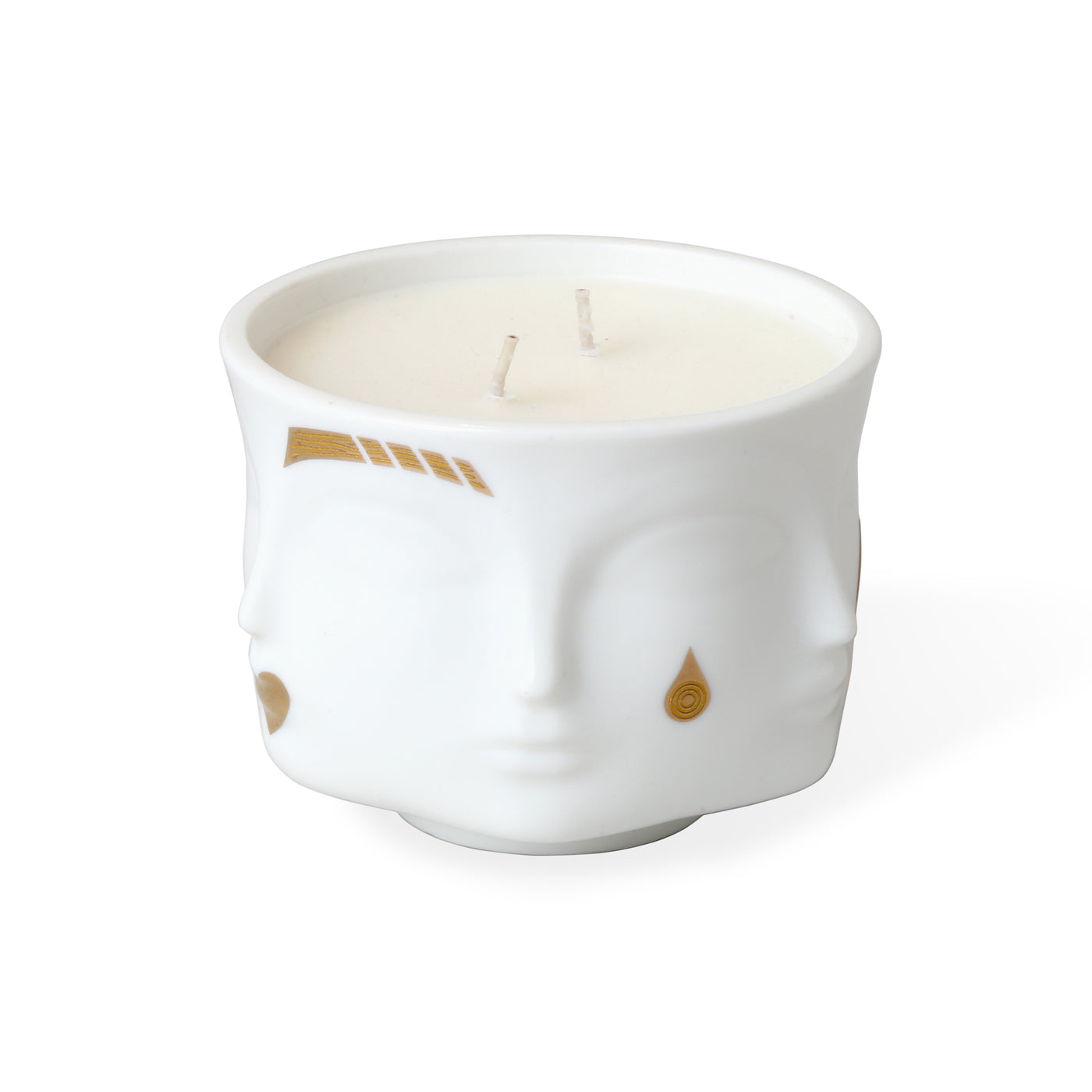 gilded muse candle porcelain white accents gold - view 6