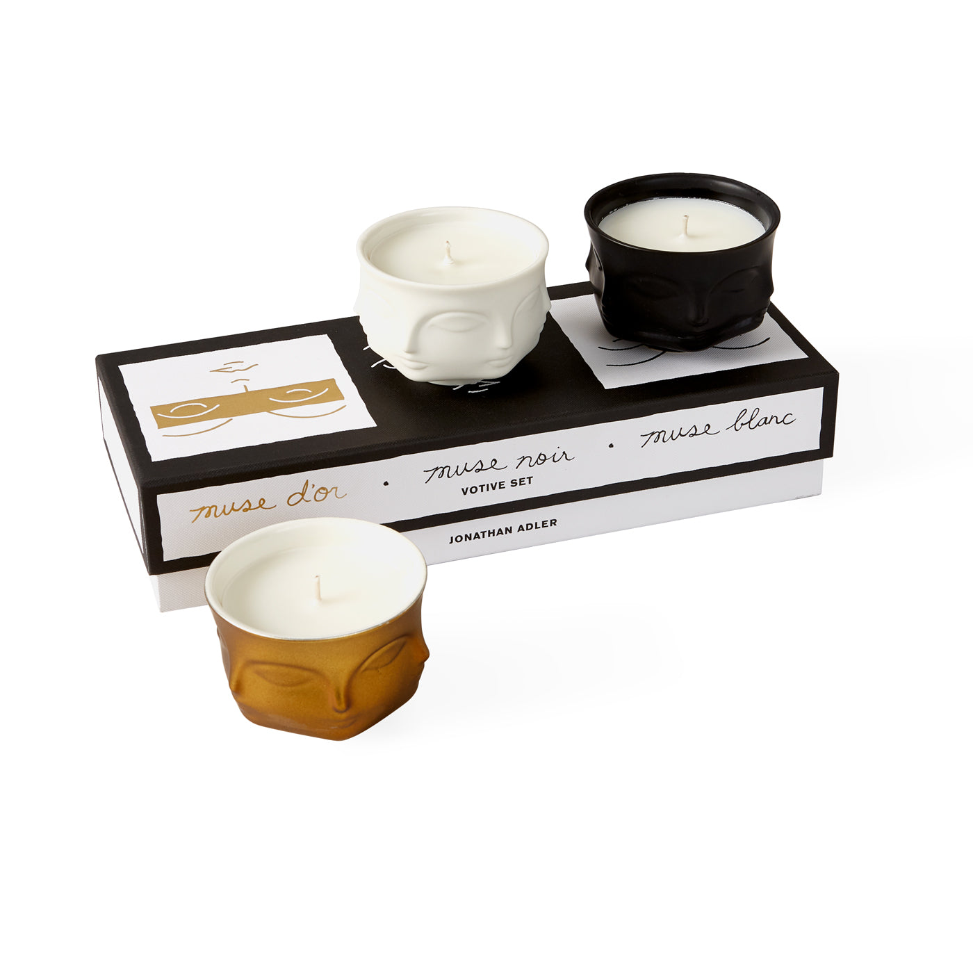 muse votive candle set of three with box - angle view 3