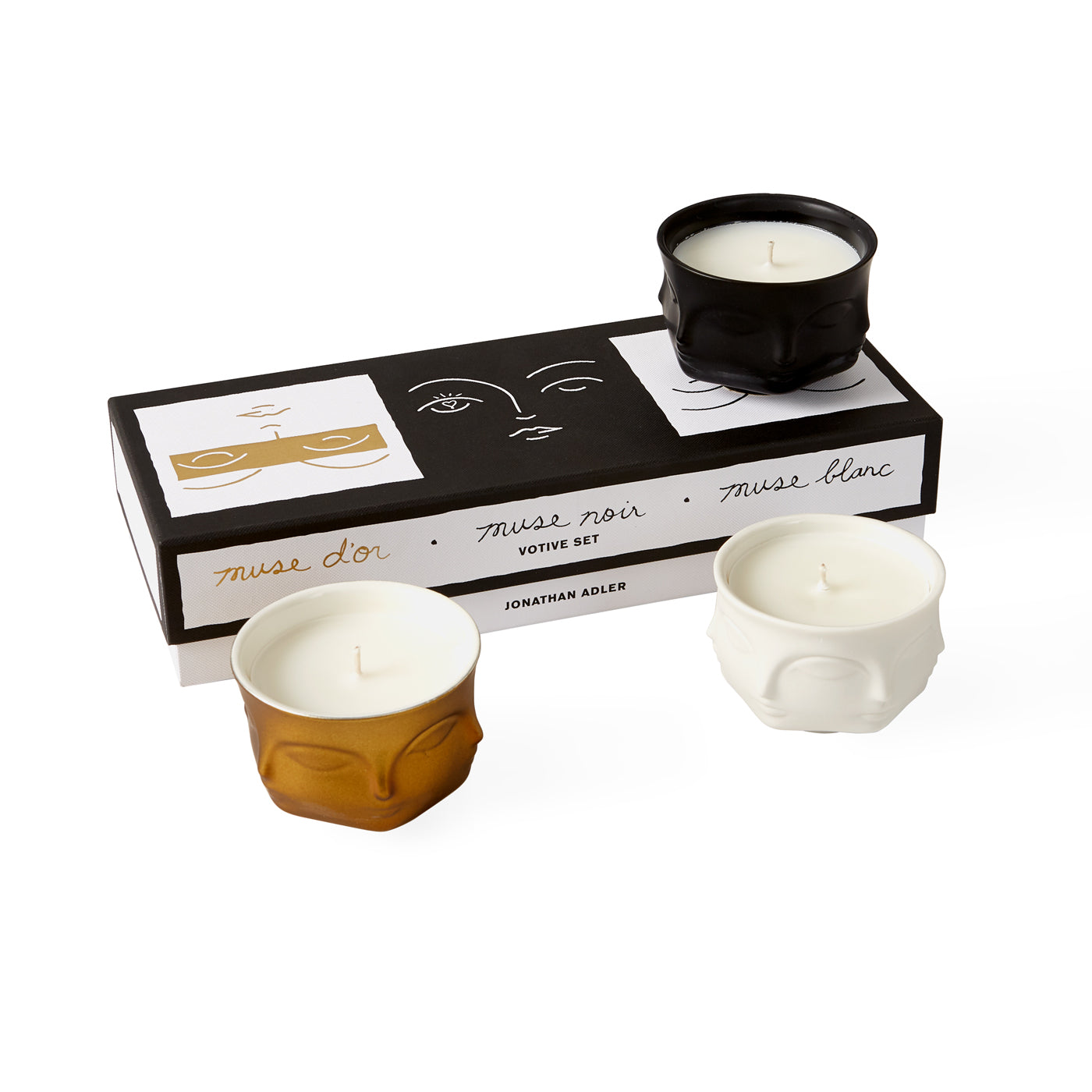 muse votive candle set of three in box - angle view 1
