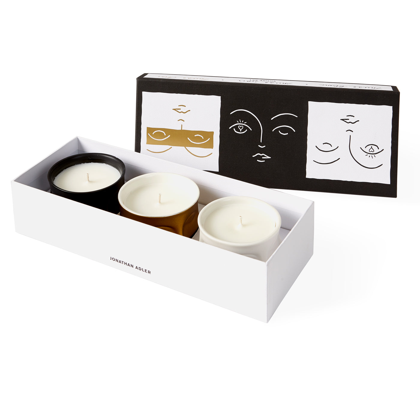 muse votive candle set of three - angle view