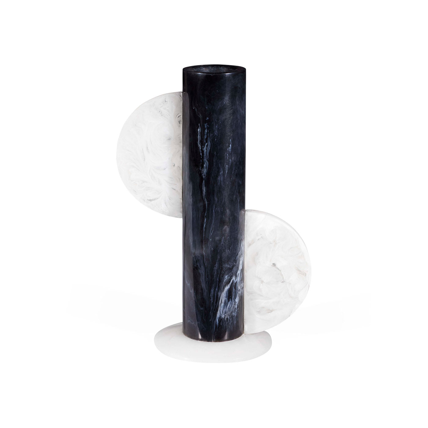 Mustique Black & White Cylinder Vase - front view