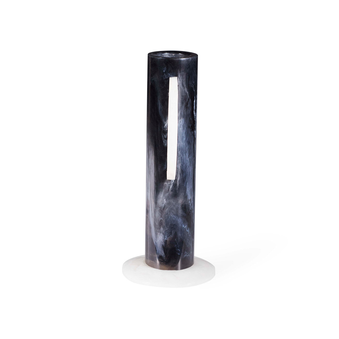 Mustique Black & White Cylinder Vase - side view