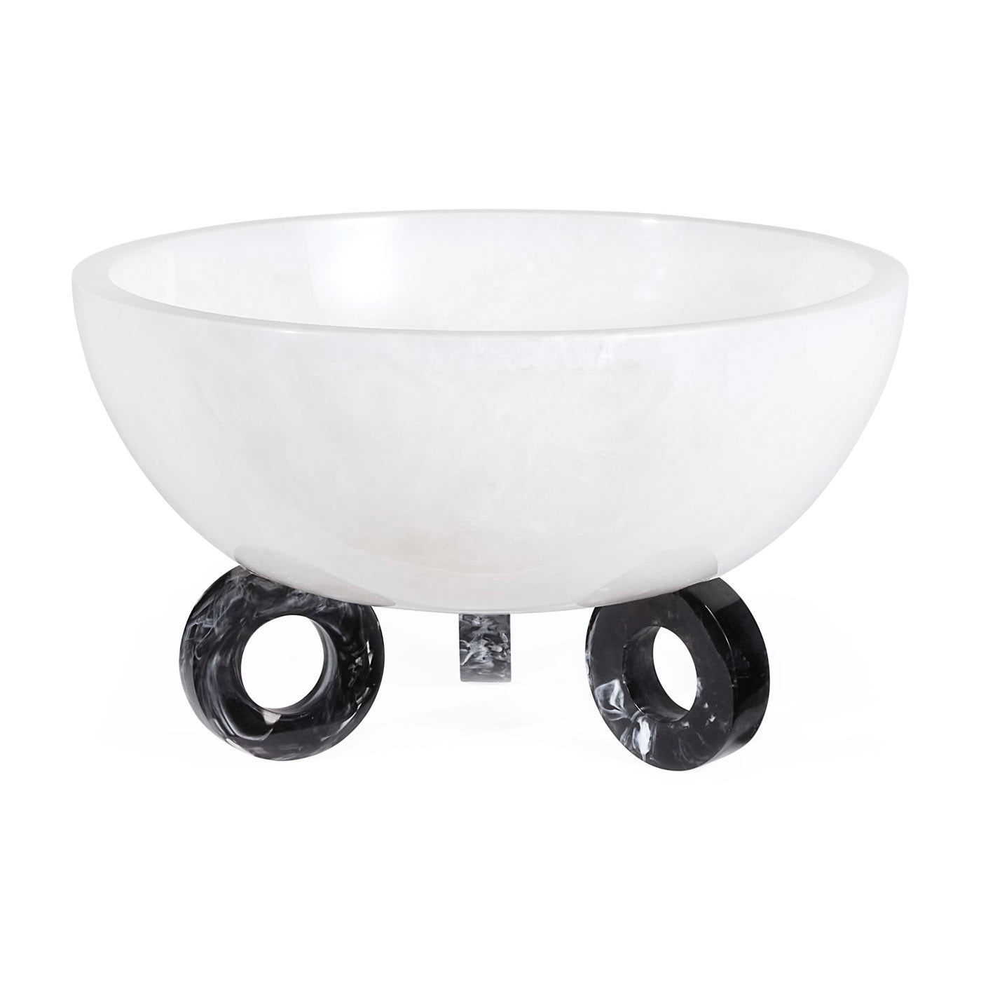 Mustique Black & White Disc Bowl - front view