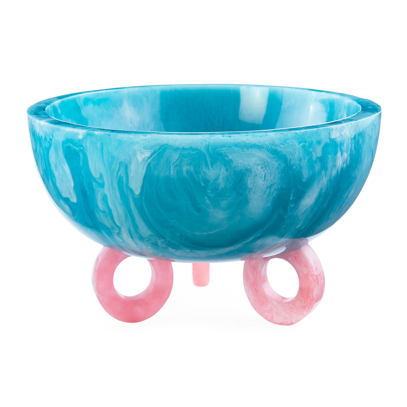 mustique disc bowl acrylic blue pink - front view