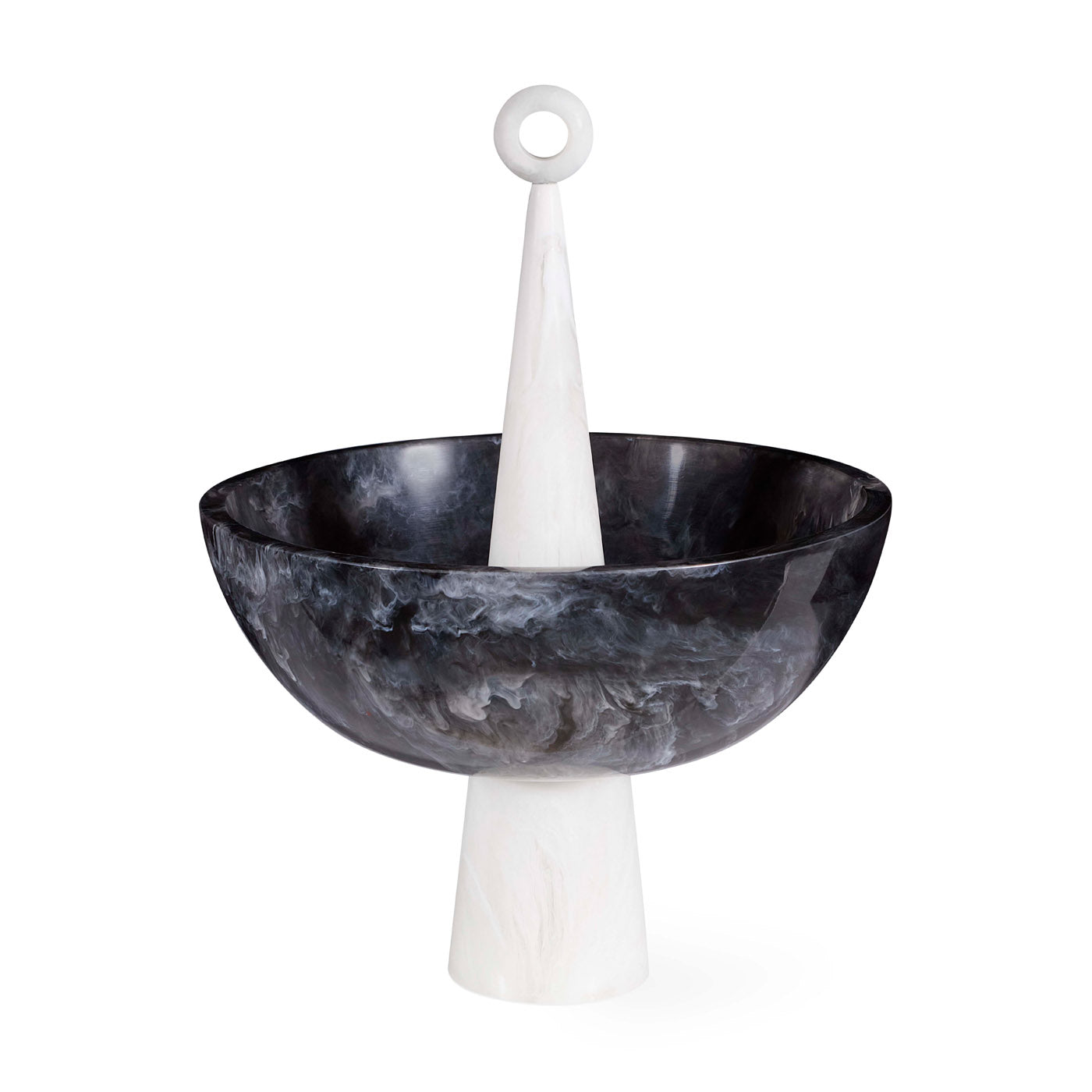 Mustique Black & White Finial Bowl - front view