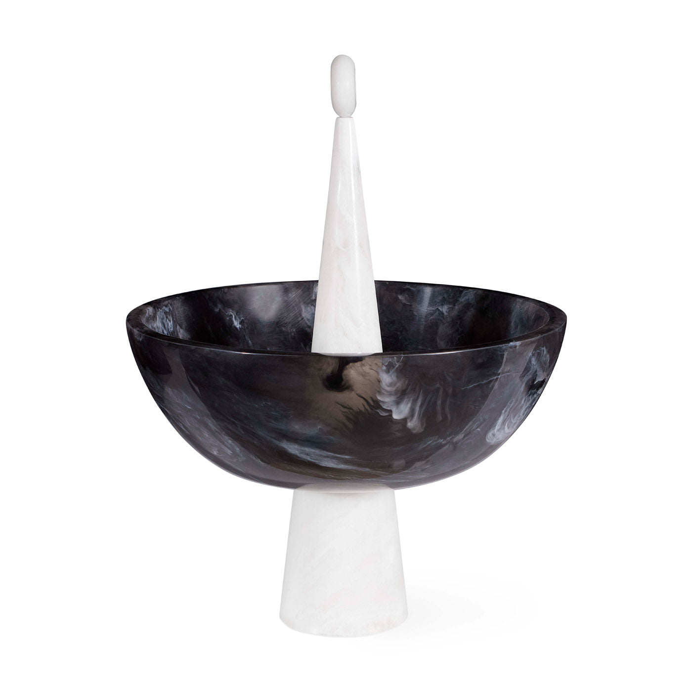 Mustique Black & White Finial Bowl - side view