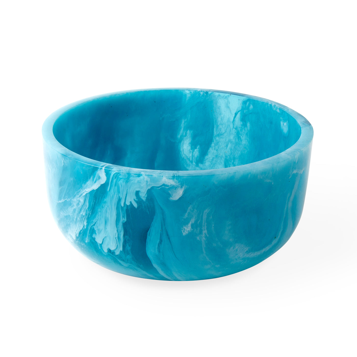 mustique salad bowl resin blue - front view