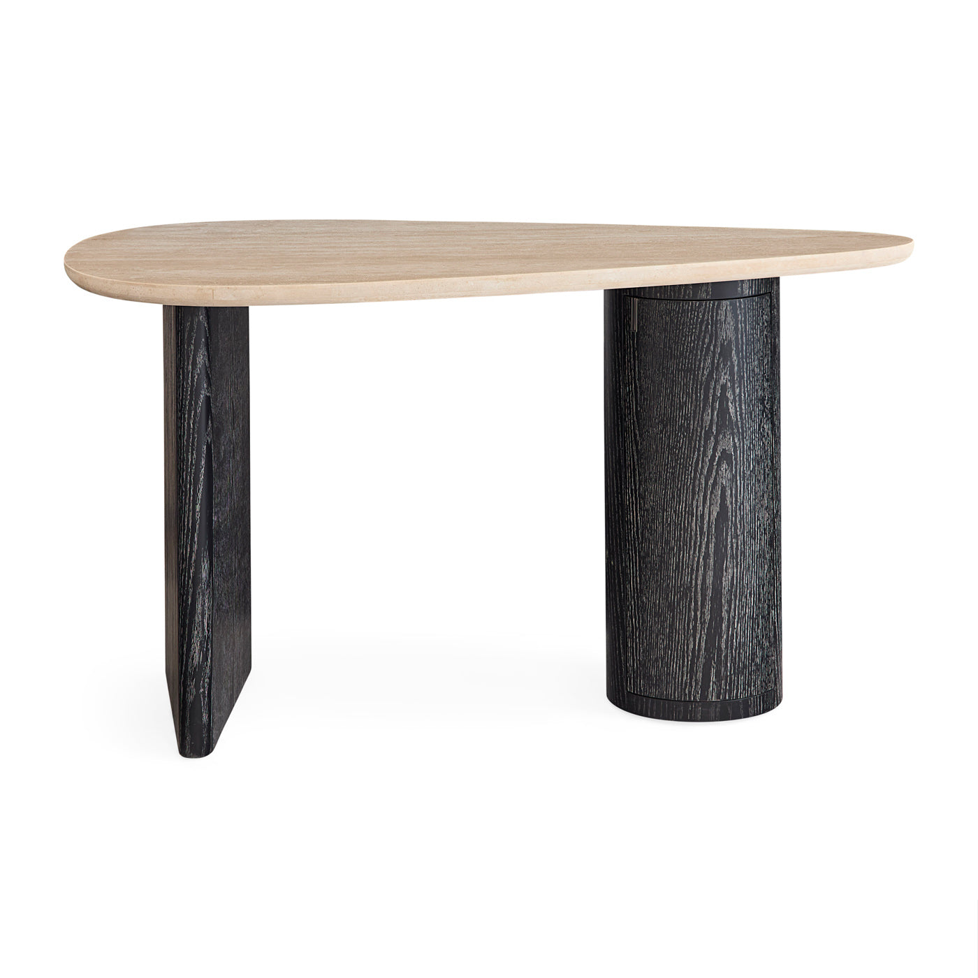 Oeuf Travertine Desk - front view