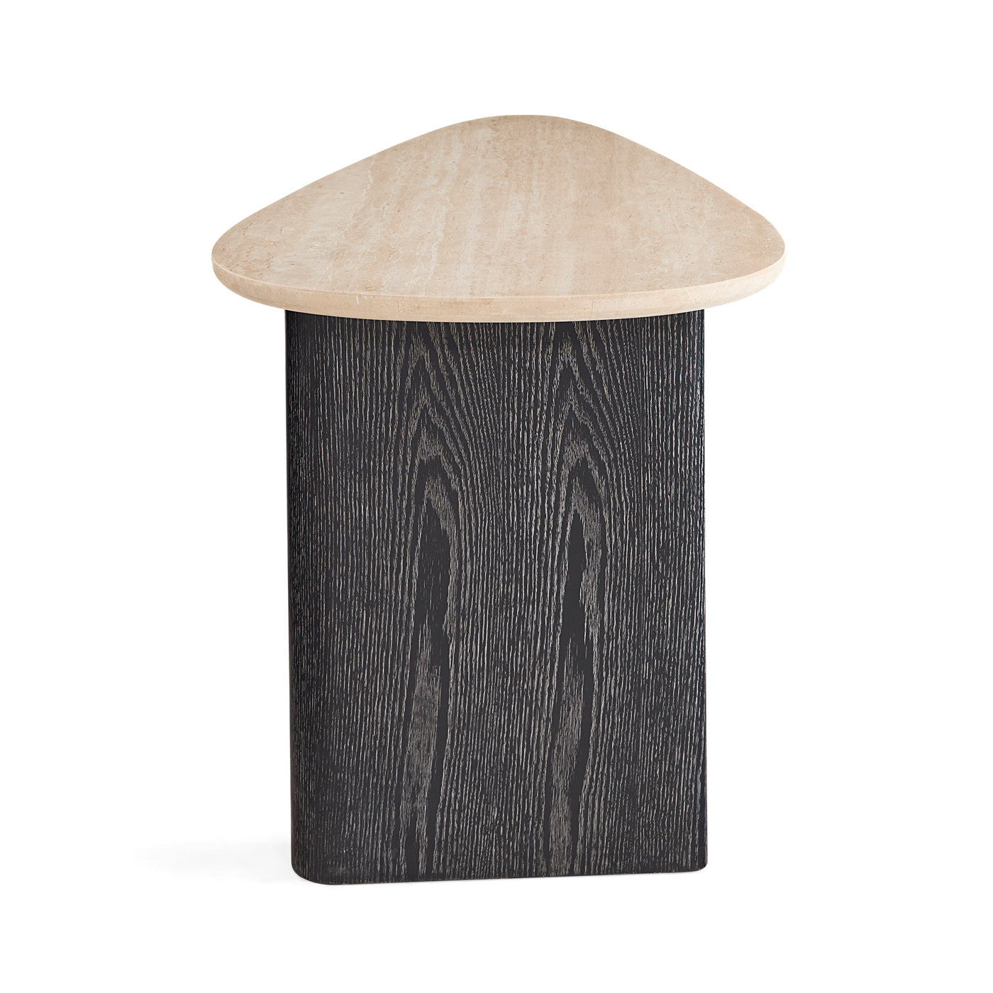 Oeuf Travertine Desk - back side view