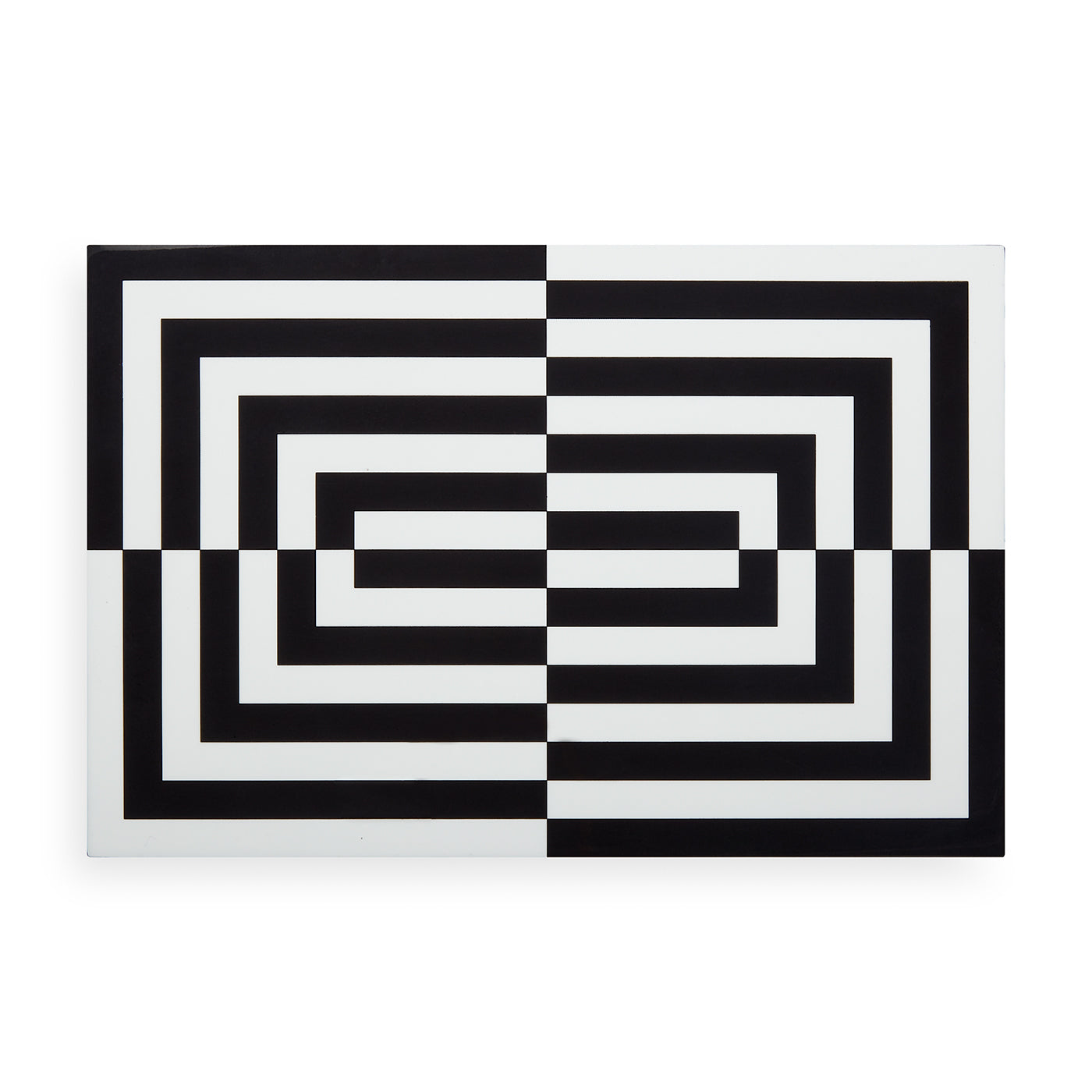 op art lacquer box large black white - top view