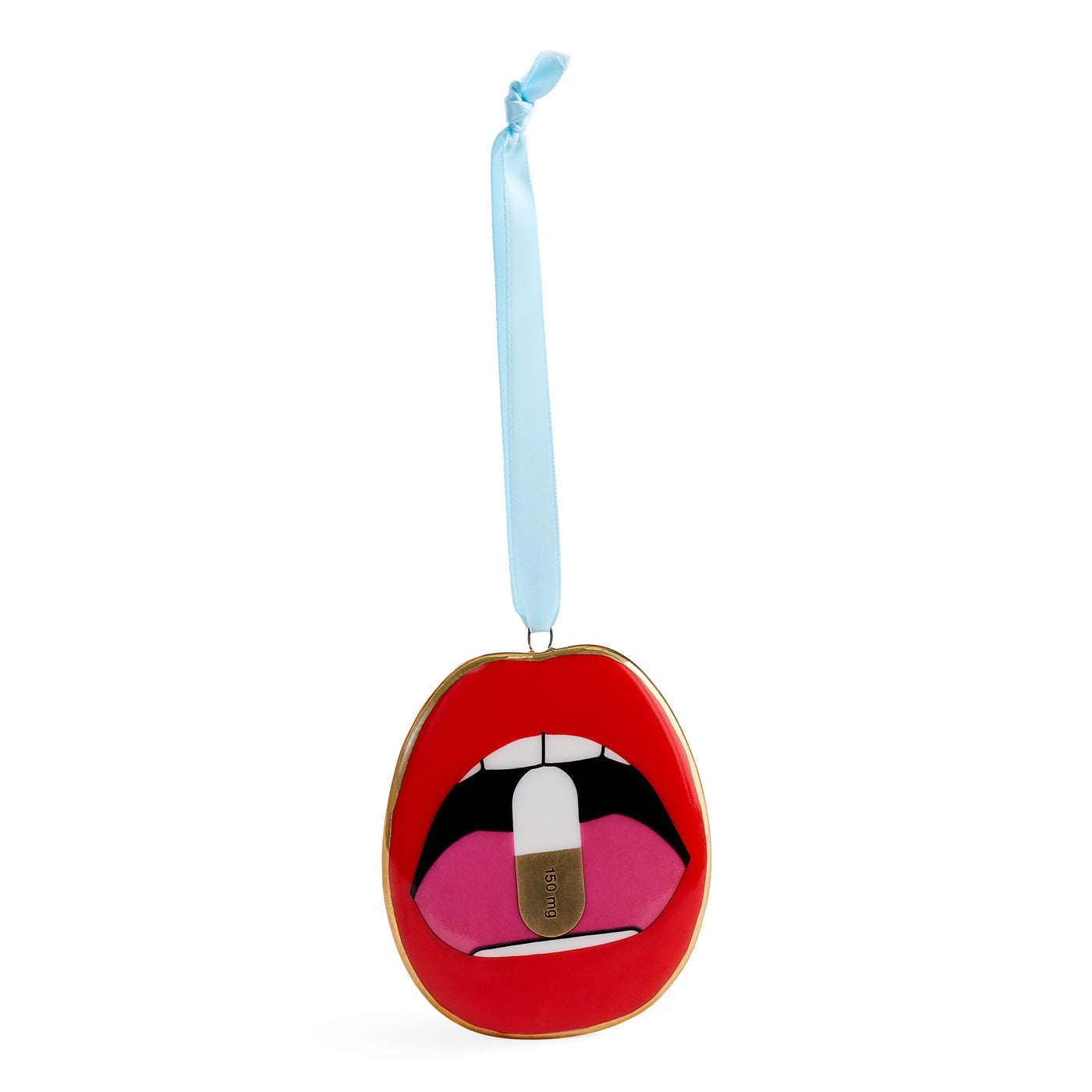 Lips Full Dose Ornament - front view