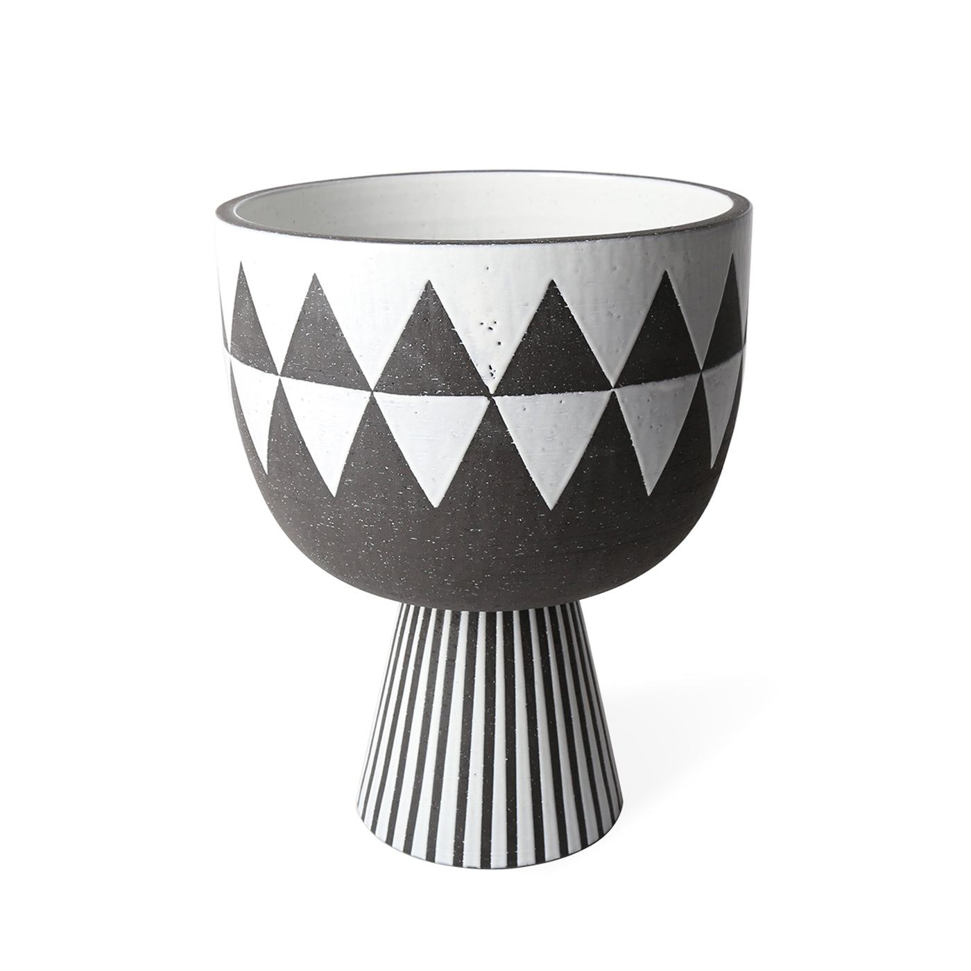 palm springs diamonds bowl stoneware black and white - view 1