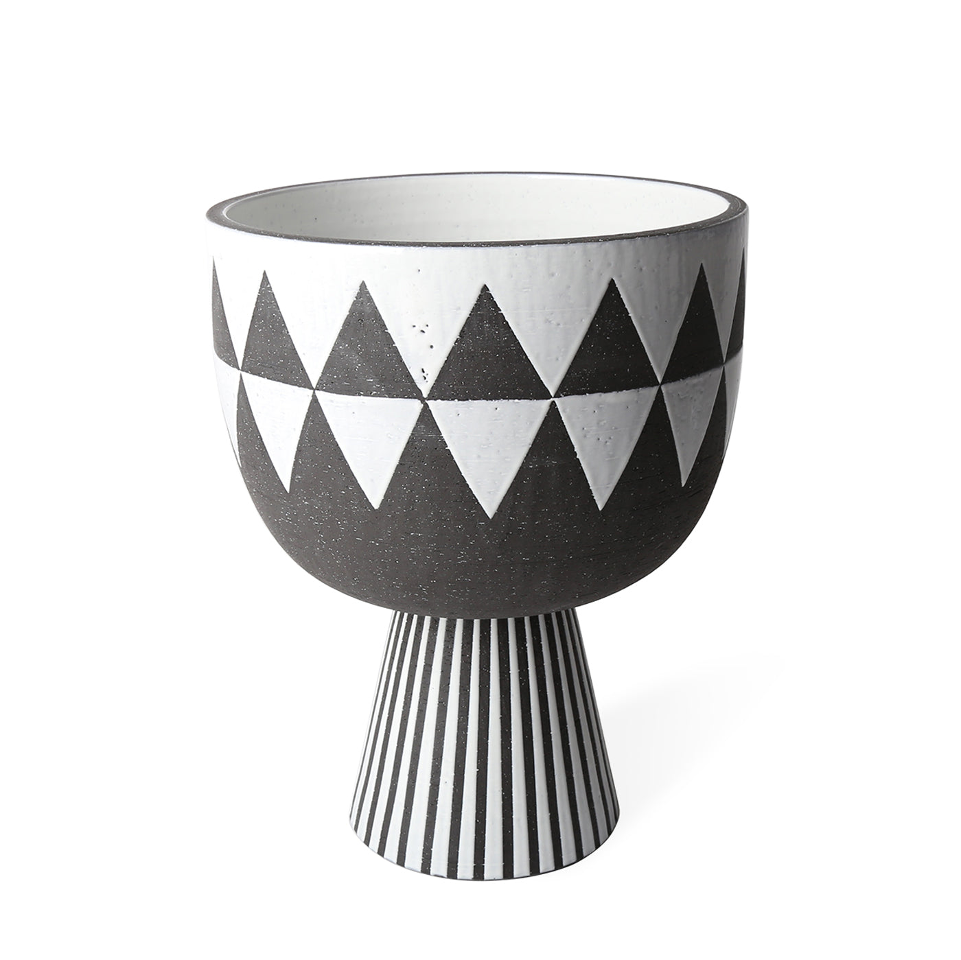 palm springs diamonds bowl stoneware black and white - view 2