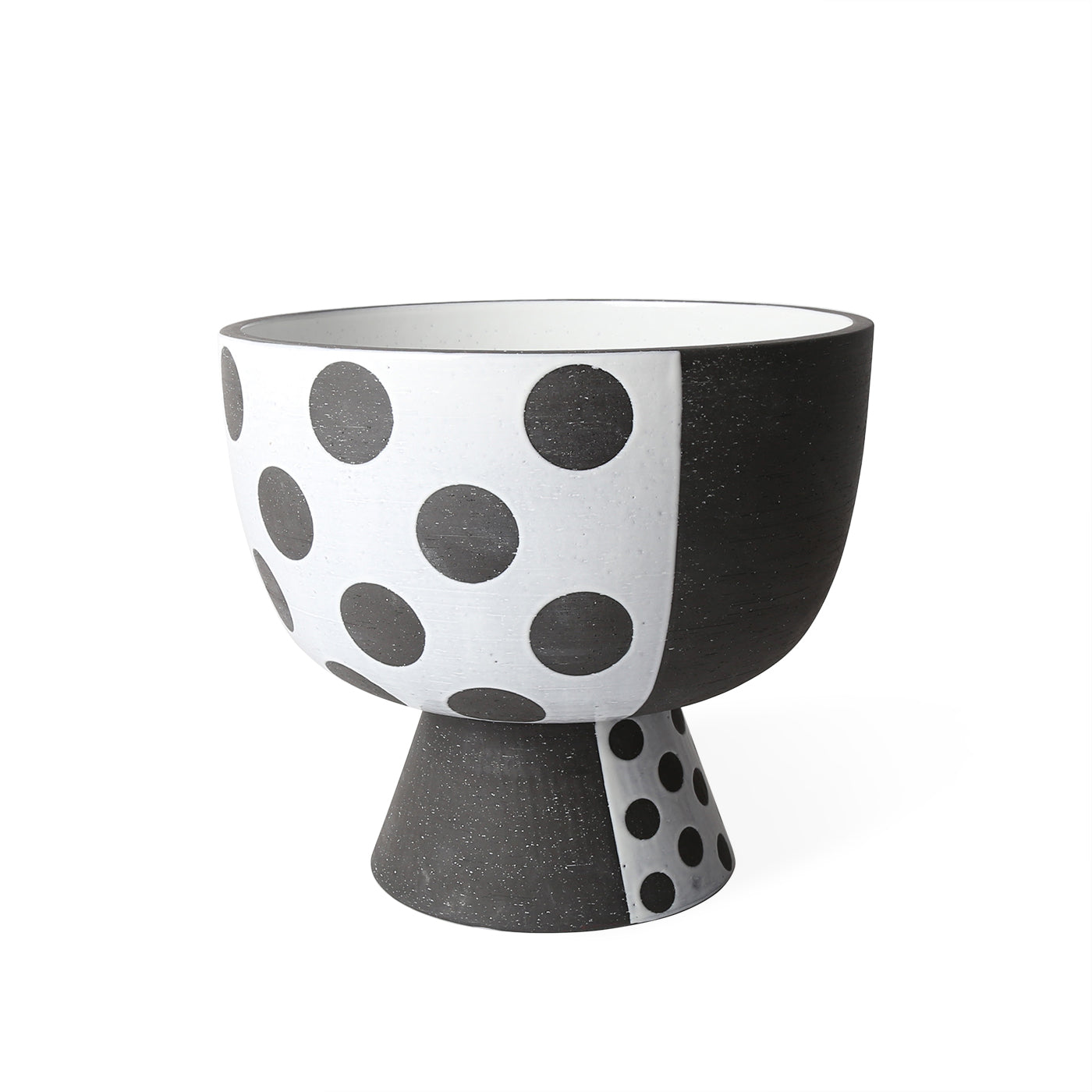 palm springs dots bowl stoneware black and white - view 1