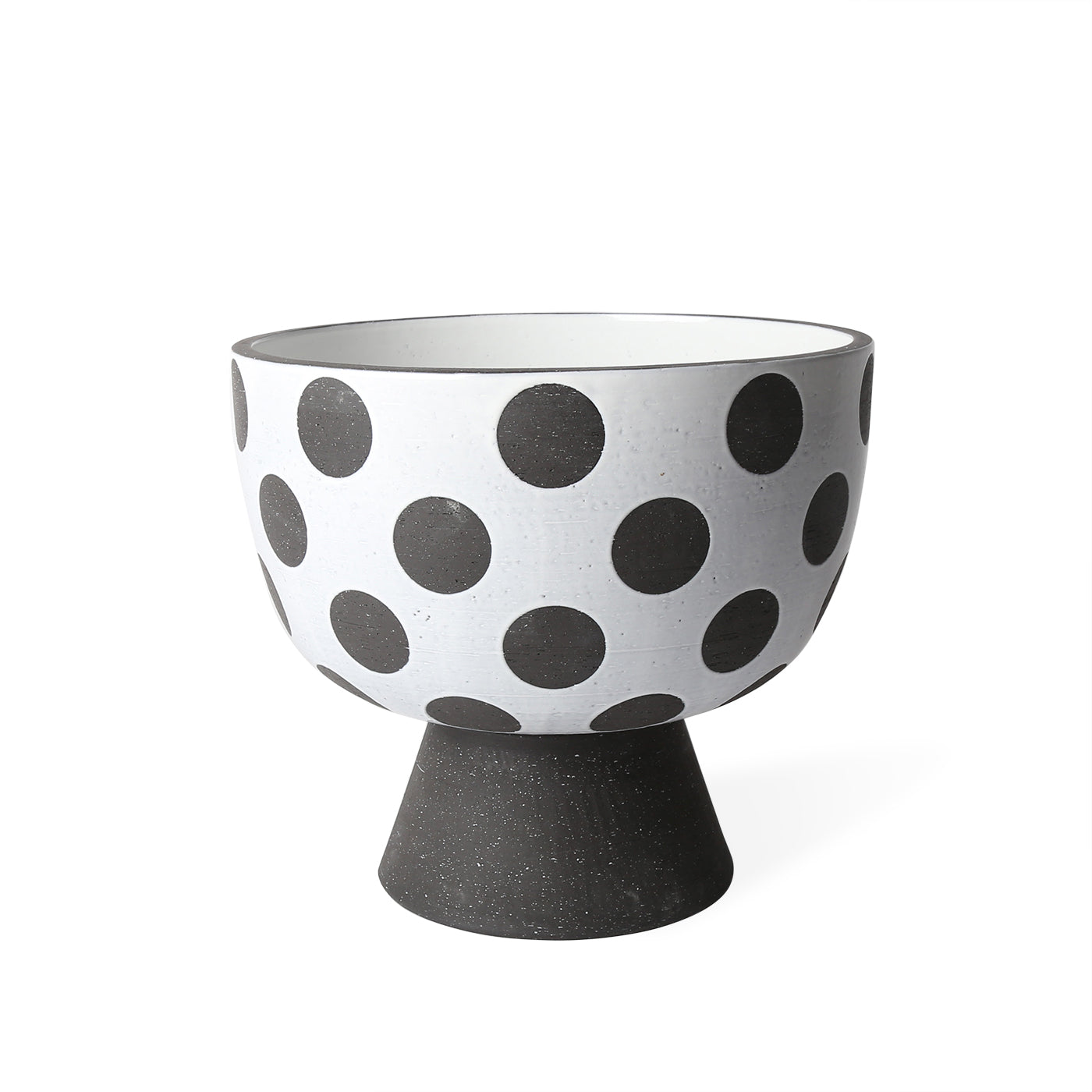 palm springs dots bowl stoneware black and white - view 3