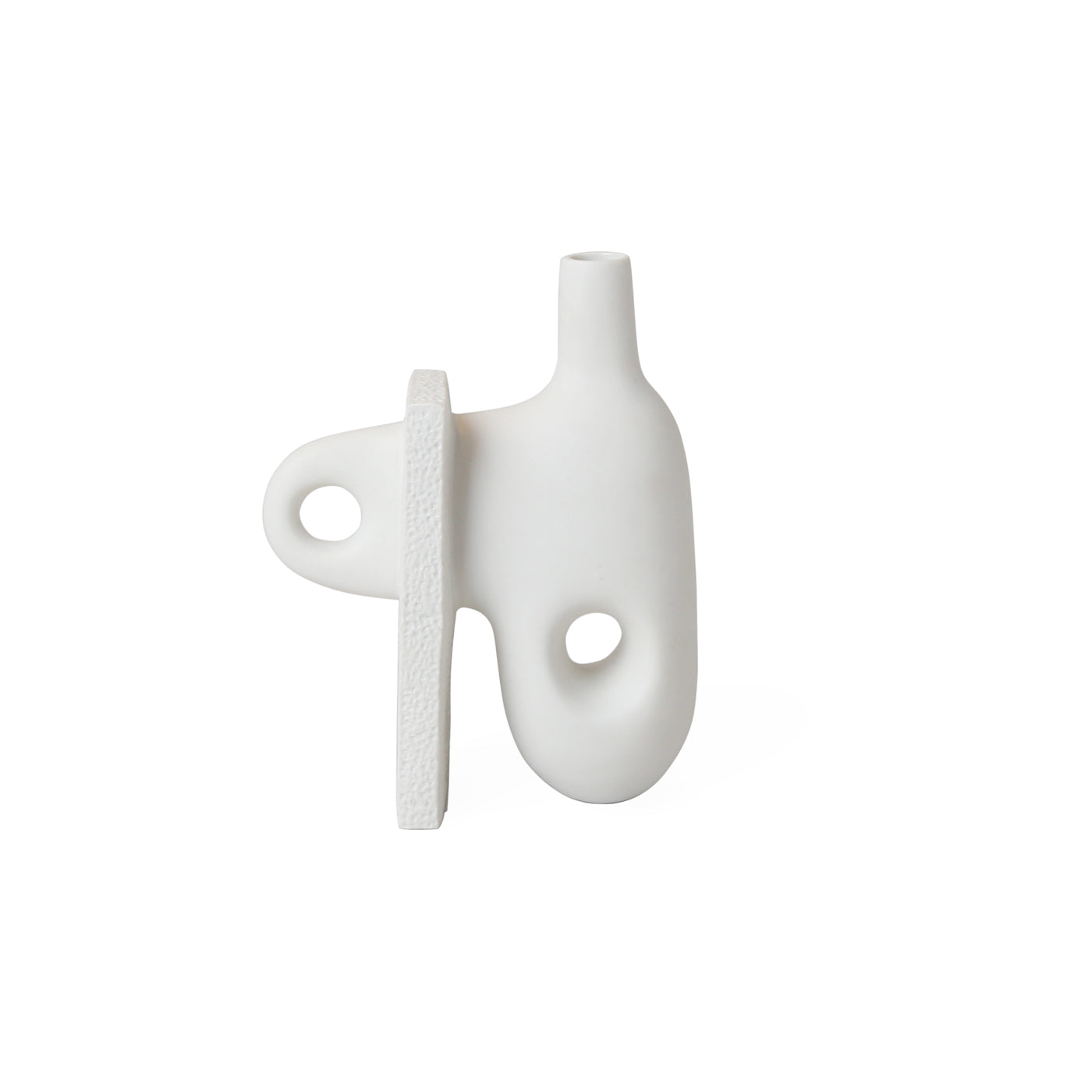 small paradox vase matte porcelain white - front other side view