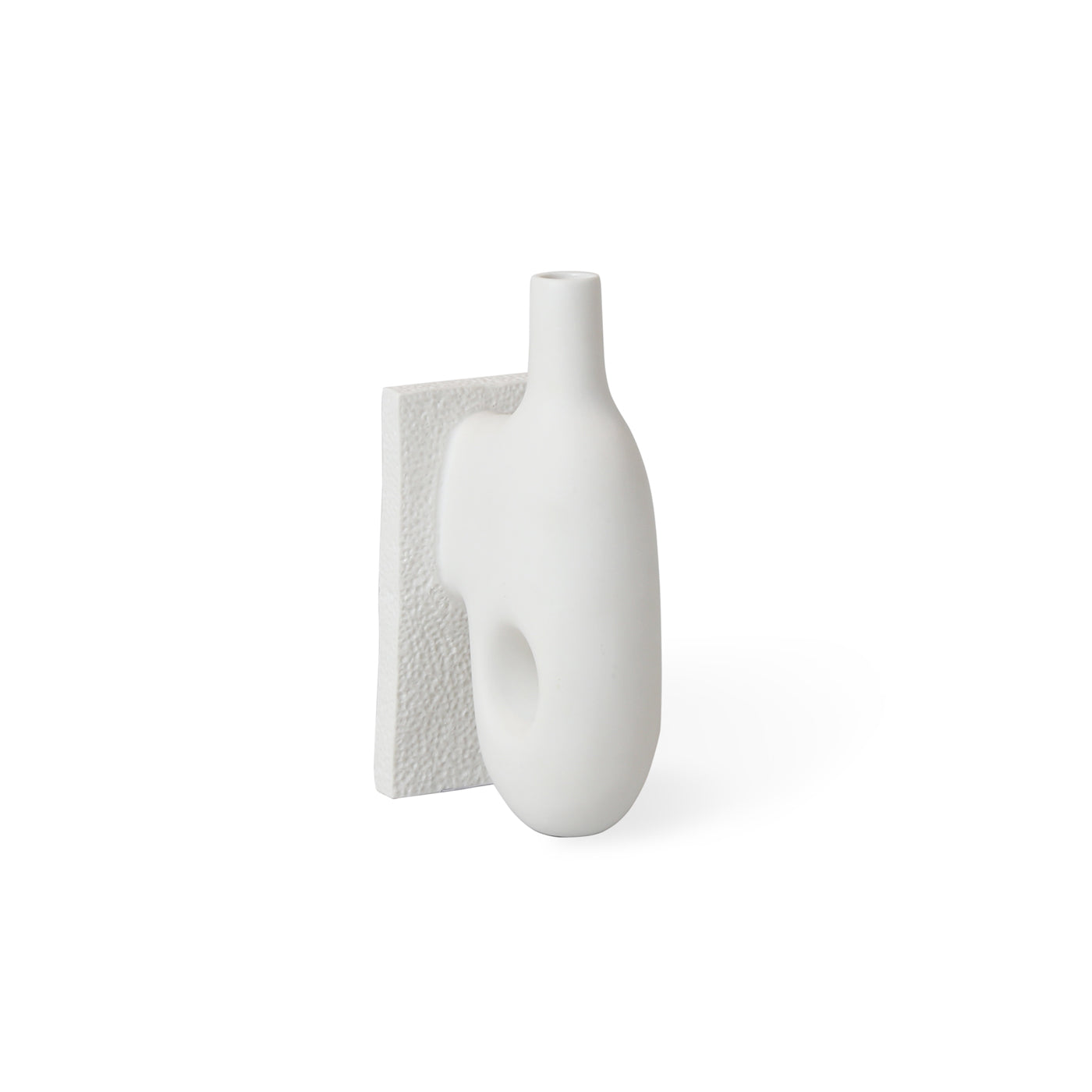 small paradox vase matte porcelain white - angle back view